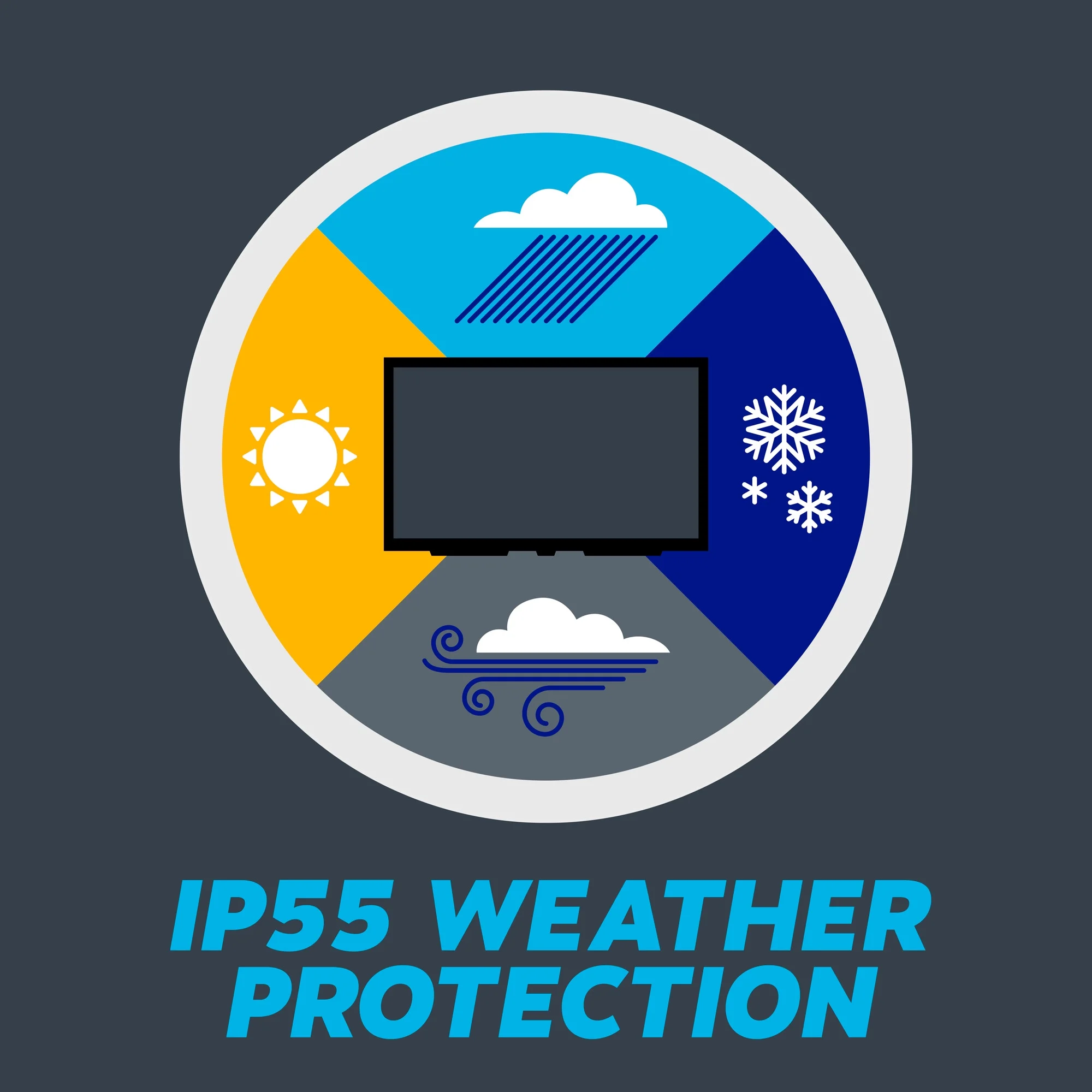 Element Electronics 55" 4K UHD Partial Sun Outdoor Roku Smart TV, Weatherproof (IP55 Rated), Tempered and Anti-Glare Glass (EP400AB55R) - Image 4