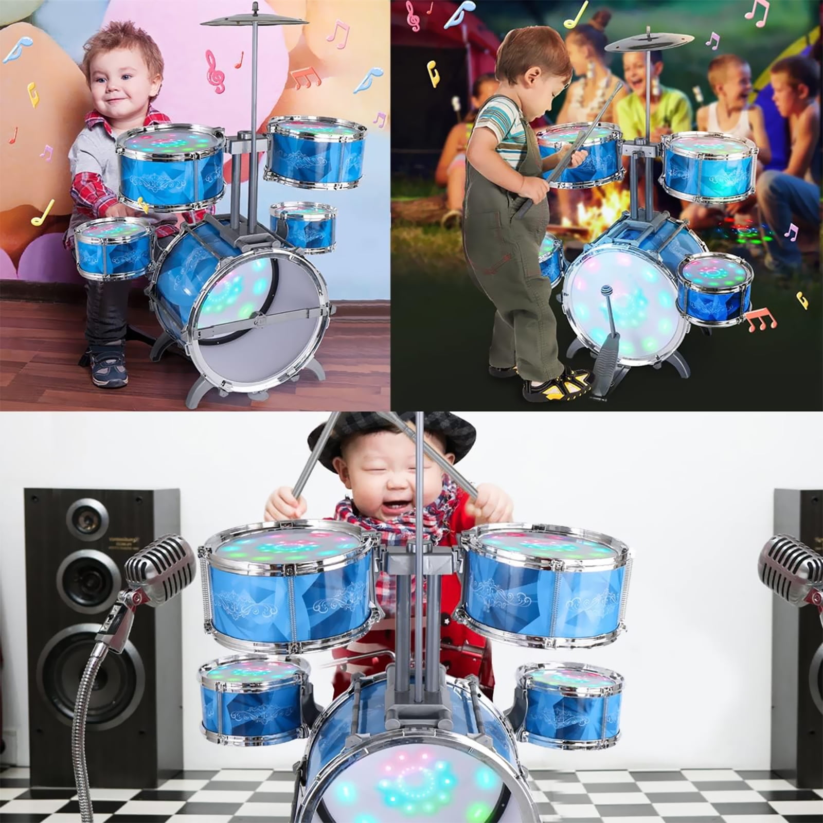 Niteris Jazz Drum Set for Kids, Musical Instrument Toy Christmas Birthday Gift with 5 Drum Kit for Toddlers Aged 3-5 - Image 7