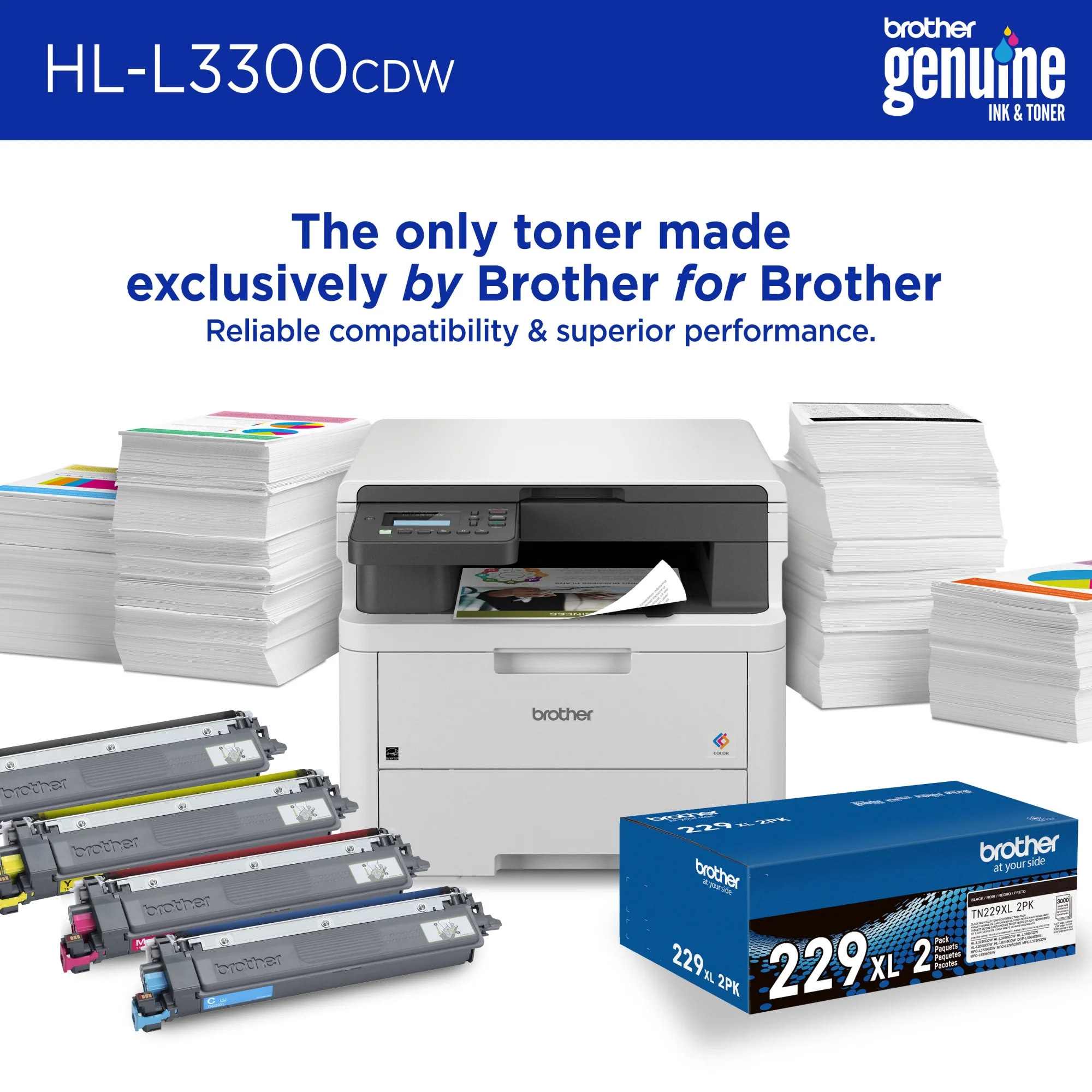 Brother Wireless HL-L3300CDW Digital Color Printer with Copy & Scanning, Duplex and Mobile Printing - Image 6