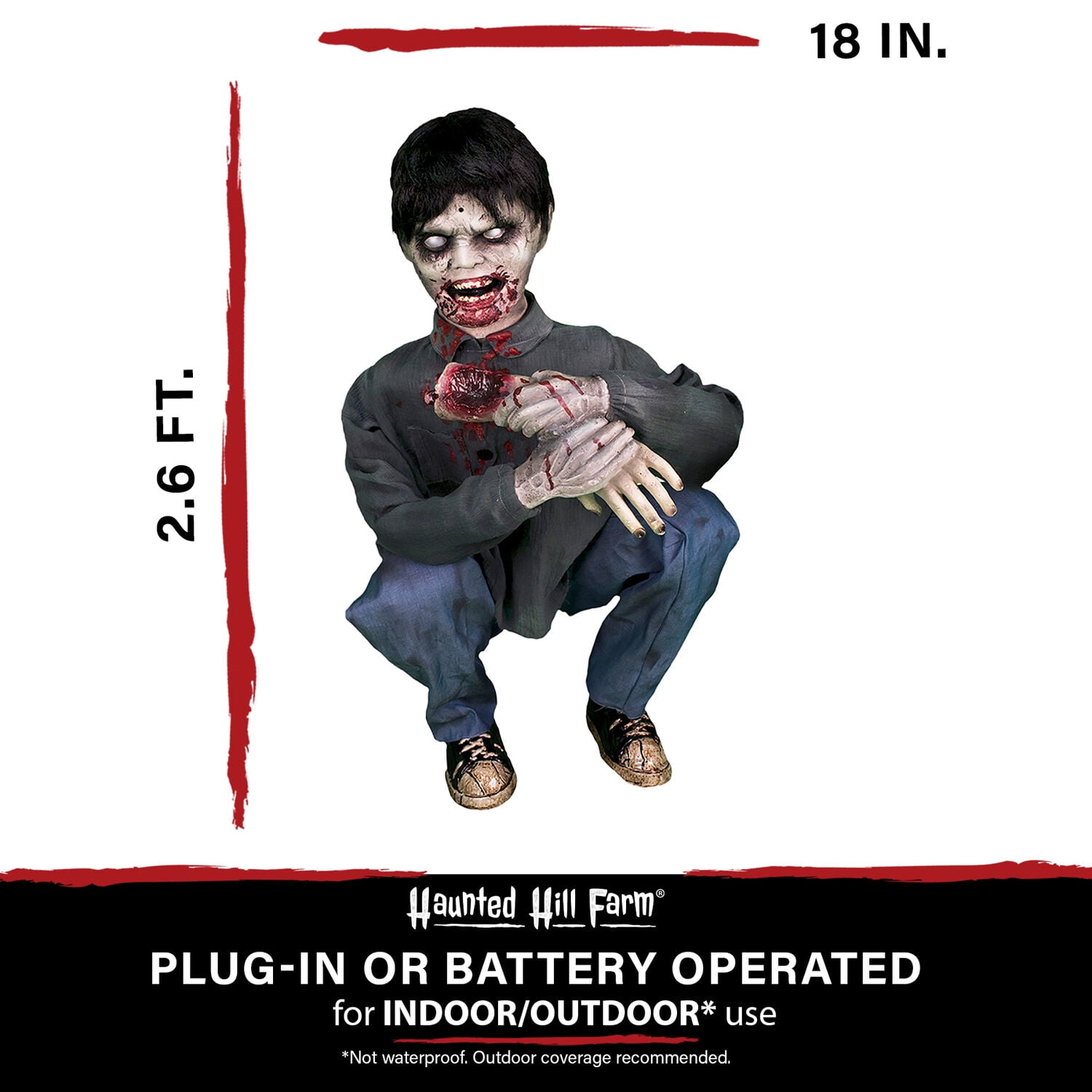 Haunted Hill Farm Crouching Limb Eater 31 in Animatronic by Tekky, Indoor/Covered Outdoor Halloween Decor, HHLBRPR-FLSA - Image 9