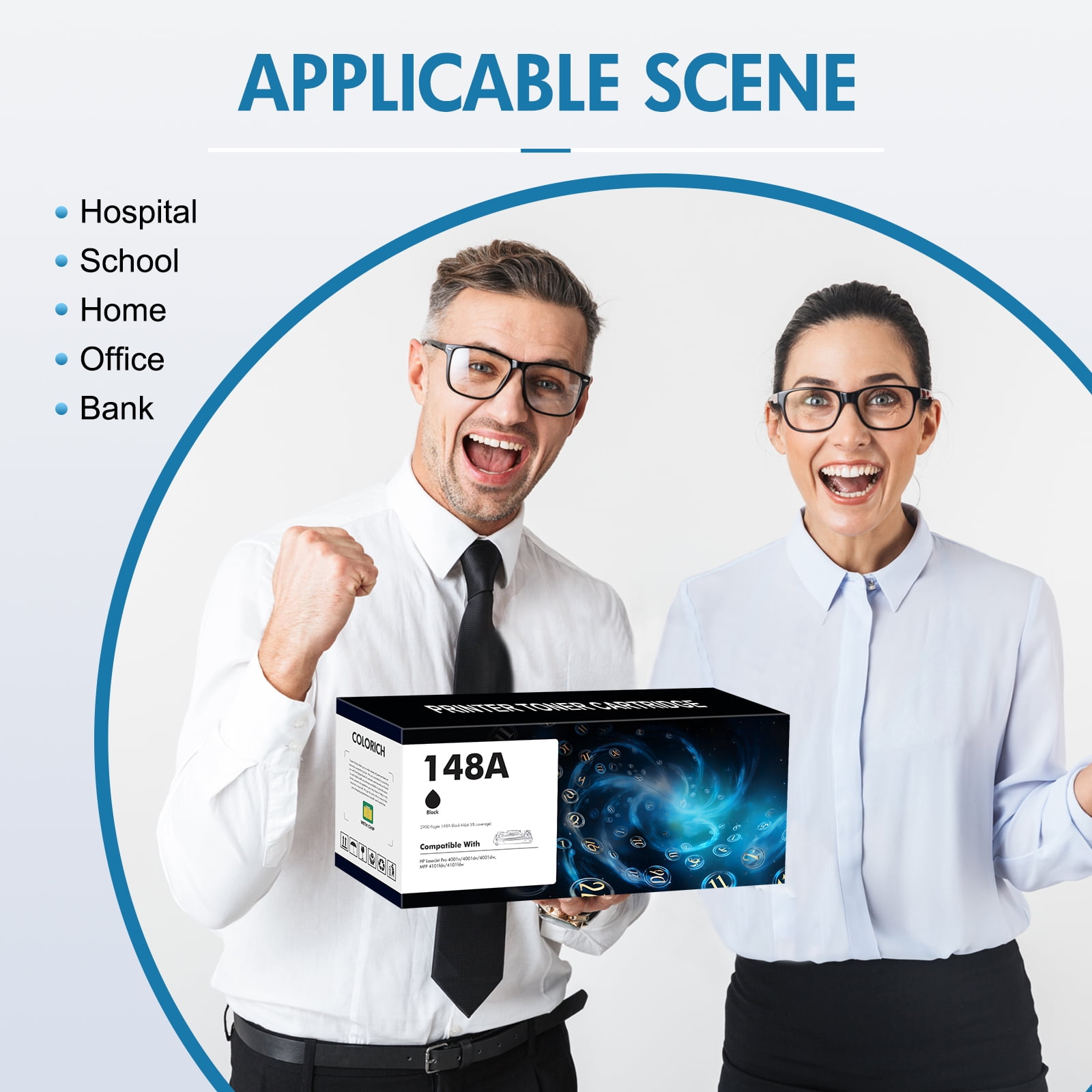 148A 148X Toner Cartridge with Chip Compatible for HP 148A for HP 148X W1480A W1480X Laserjet Pro 4001dn MFP 4101fdw 4101fdn 4001n 4001dn 4001dw Black 2-Pack - Image 9