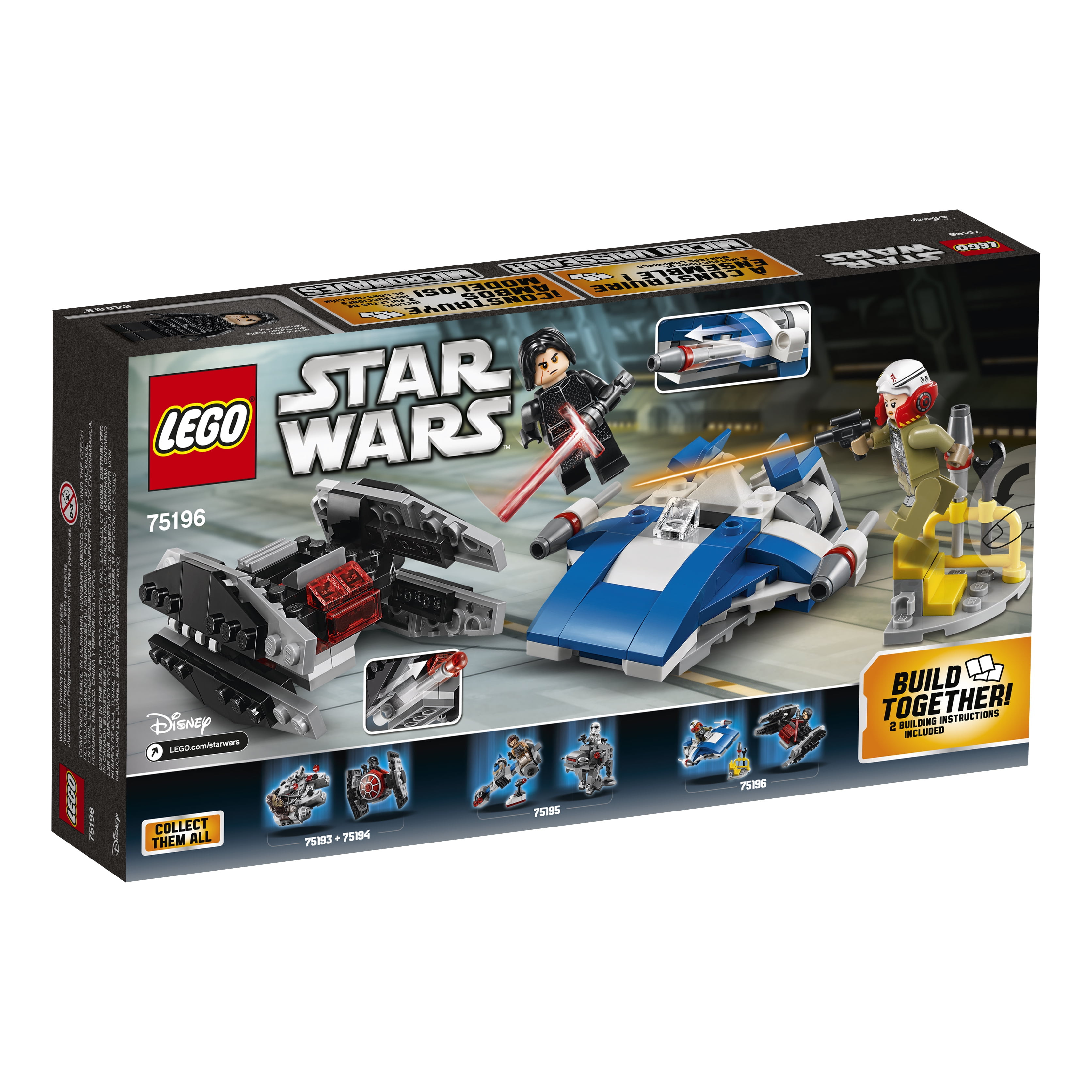 LEGO Star Wars A-Wing vs. TIE Silencer Microfighters Combat Building Set 75196 - Image 4