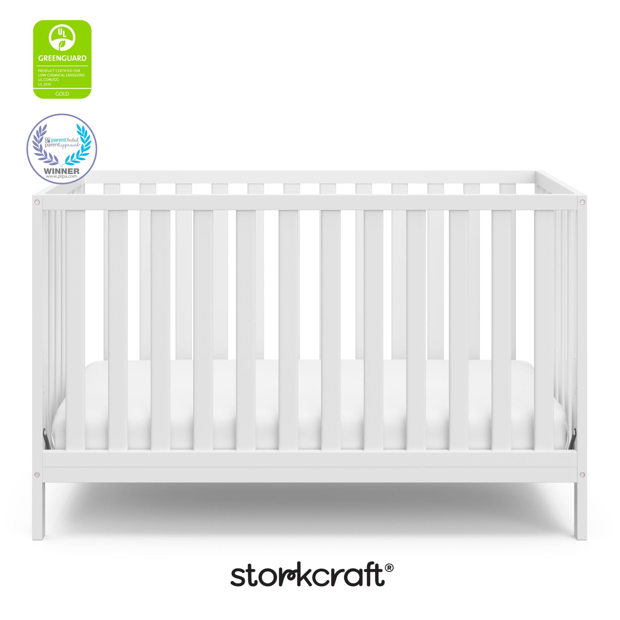 Storkcraft Sunset 4-in-1 Convertible Baby Crib, White - Image 7