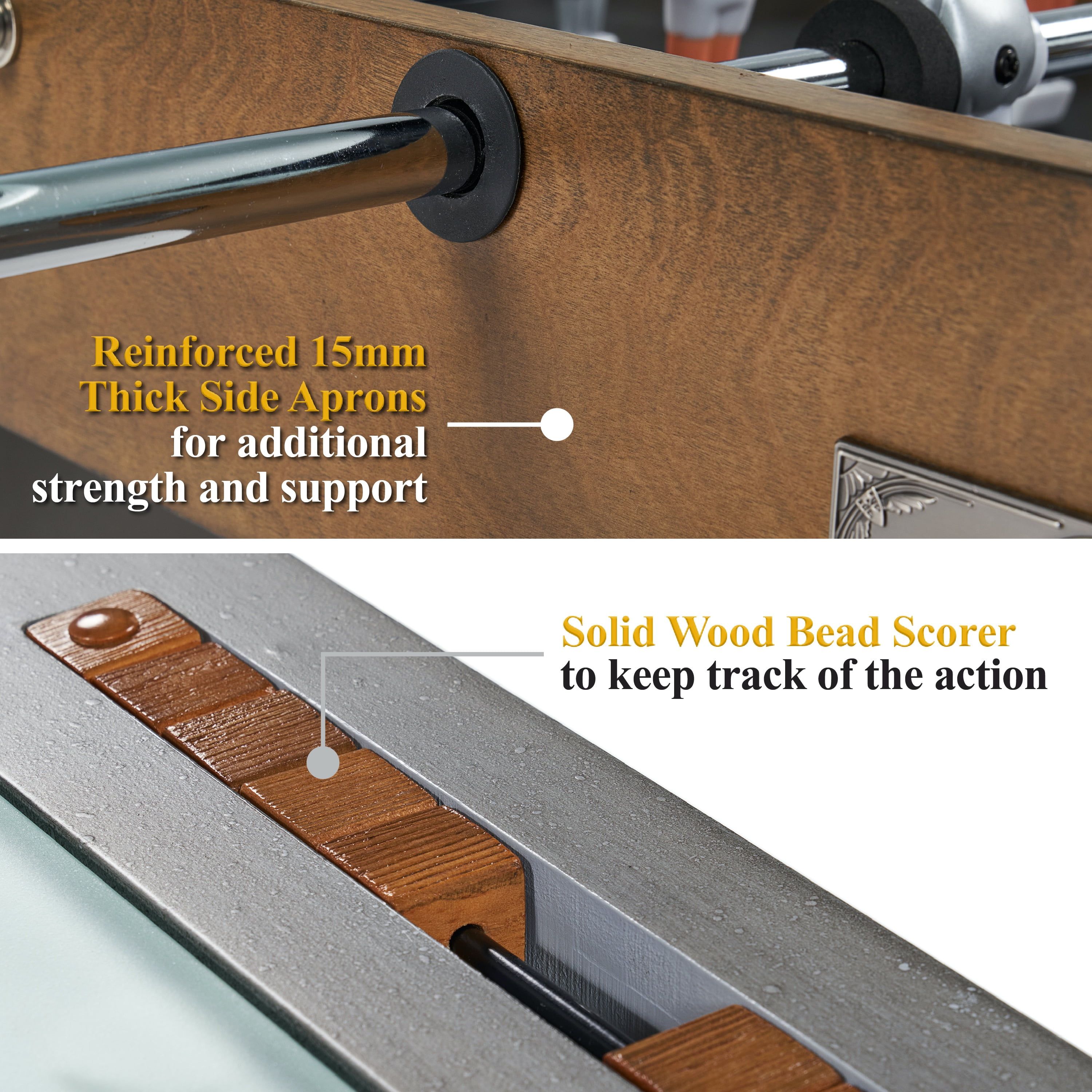 40" Urban Foosball Coffee Table with Tempered Glass, Soccer, Accessories Included by Barrington Billiards - Image 5