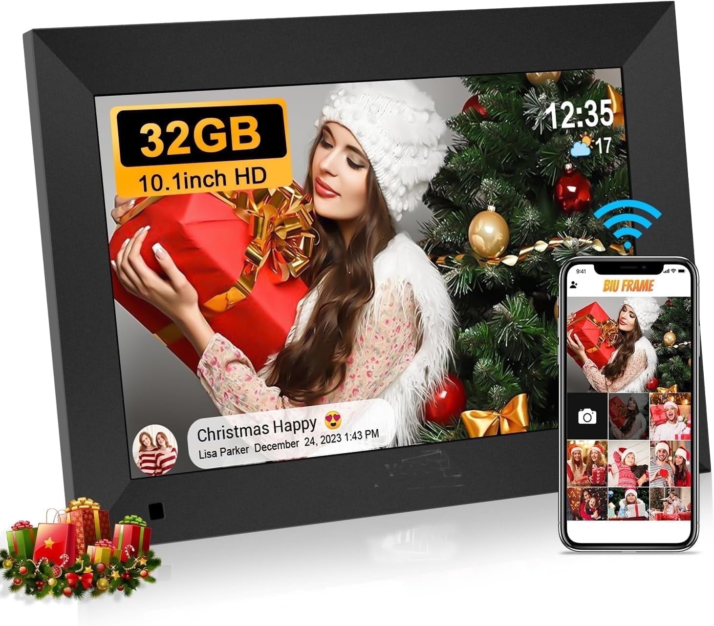 Lvelia Wifi Digital Photo Picture Frame with 32GB Storage, 10.1 inch IPS HD Touch Screen, Auto-Rotate Slideshow,Perfect Gift for Family & Friends - Image 13