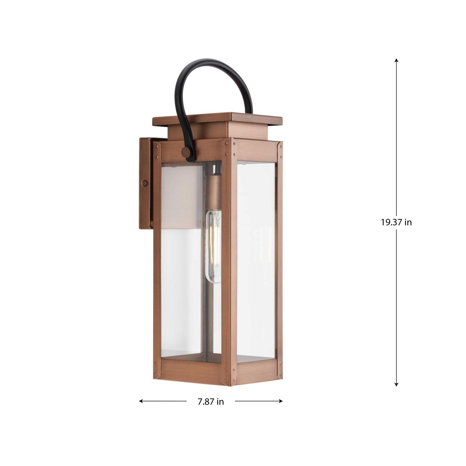 Union Square One-Light Medium Antique Copper Urban Industrial Outdoor Wall Lantern - Image 9