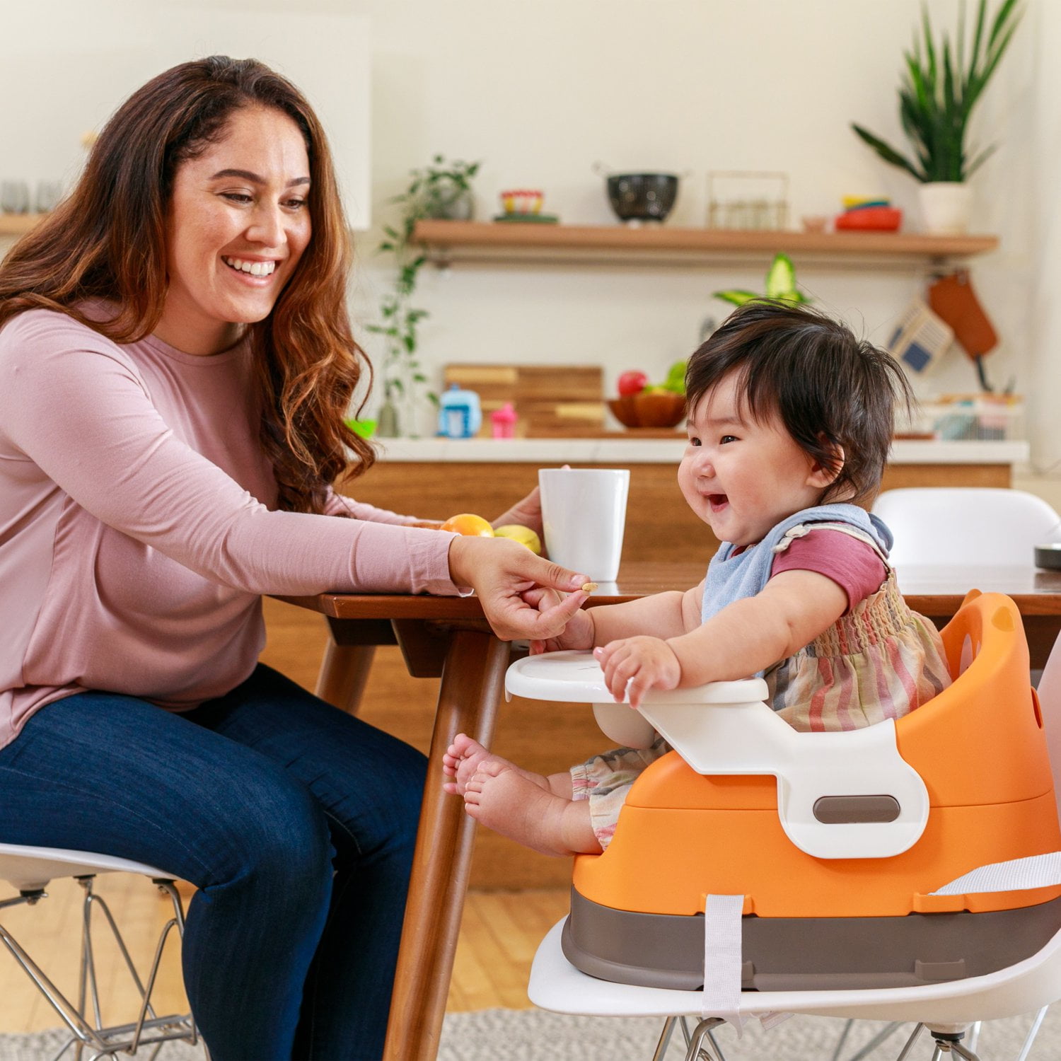 Infantino Grow-with-Me 4-in-1 Baby to Toddler High Chair Booster Seat, Unisex, Orange Fox - Image 3