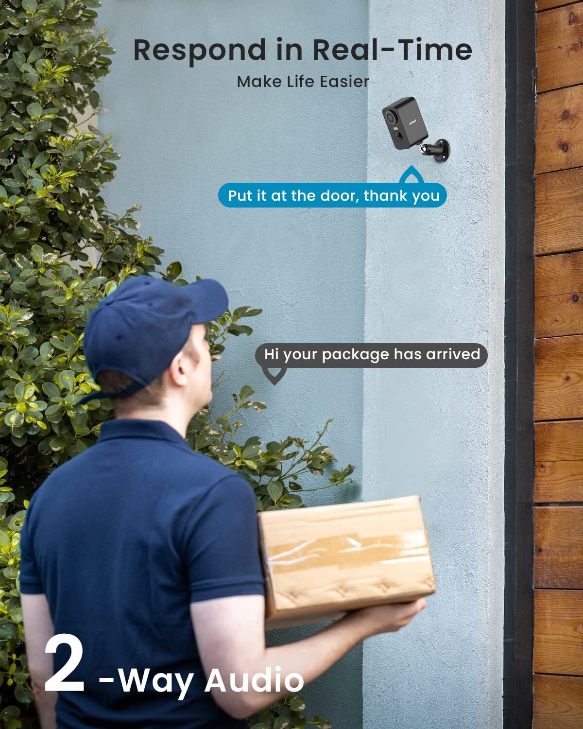 ieGeek Wireless Security Camera, for Home Security System, Outdoor, Spotlight, 2k, Rechargeable Battery Powered, Color Night Vision, PIR Motion Sensor, Outdoor Camera Wireless WiFi, 2 Pack - Image 6