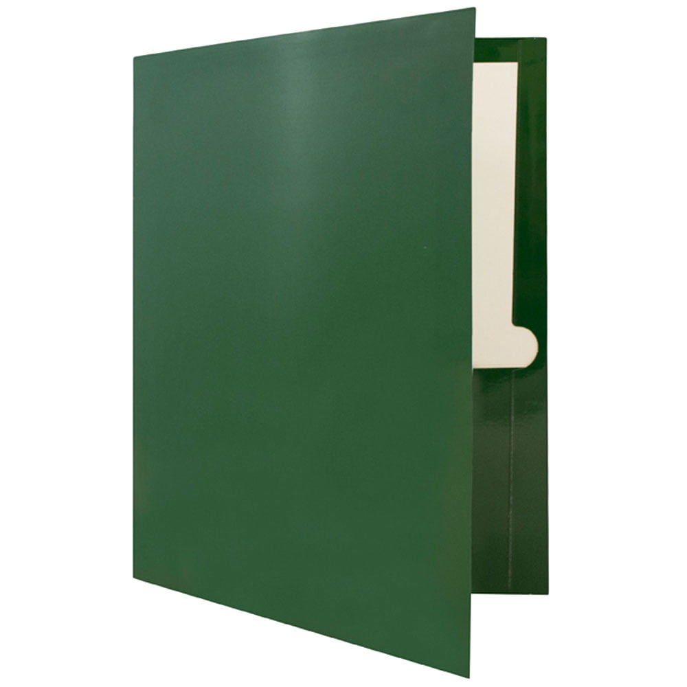 JAM Paper Glossy Two Pocket Folders, Green, 100/Pack - Image 3