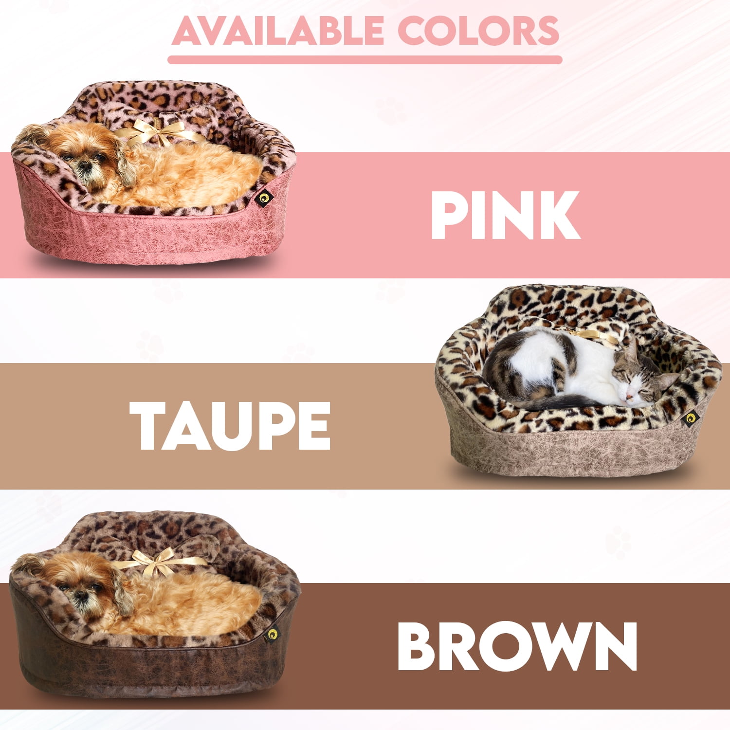 Precious Tails Leopard Princess Cat Dog Bed - Small - Image 2