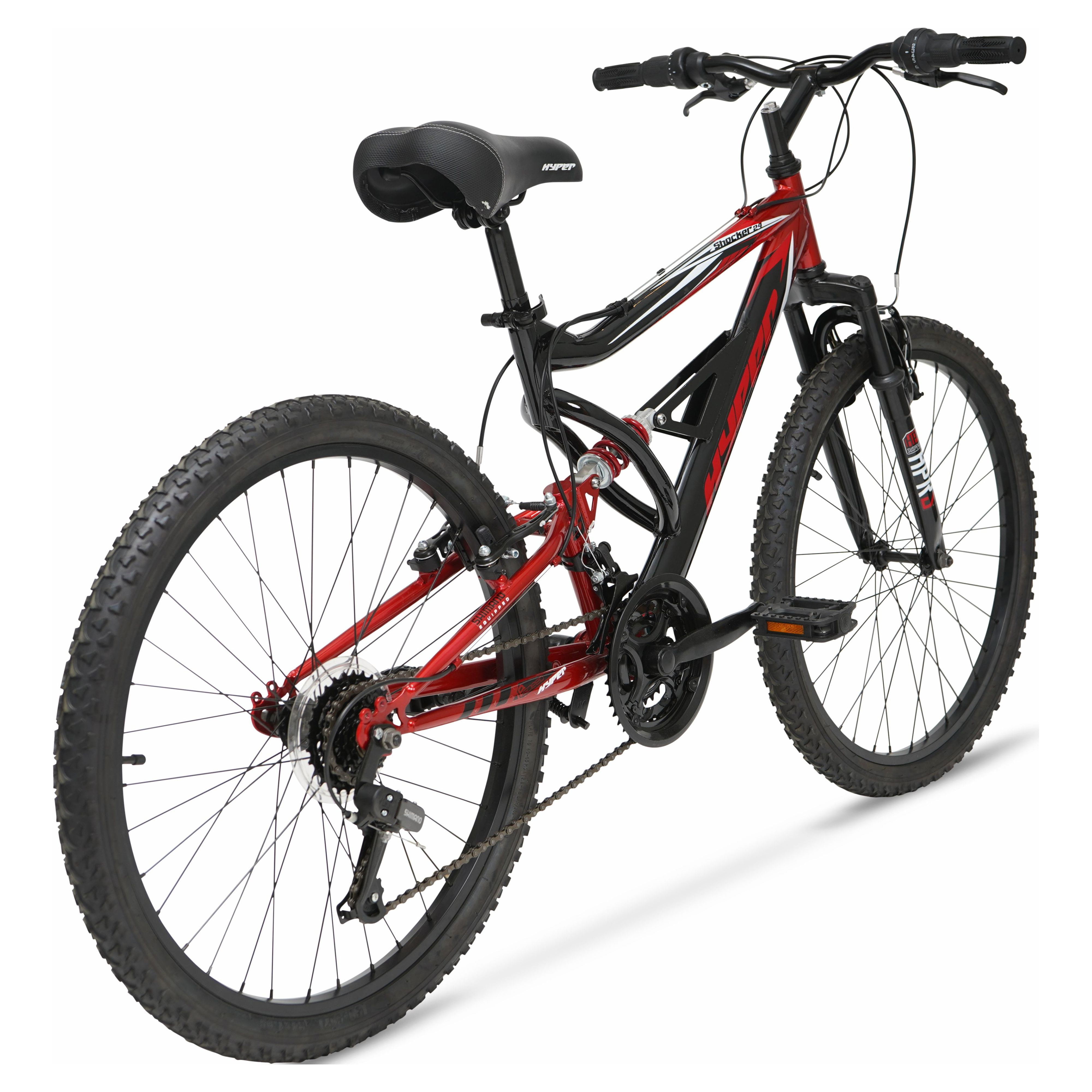 24" Hyper Bicycle Shocker Mountain Bike, Youth Ages 13+, Red and Black - Image 8