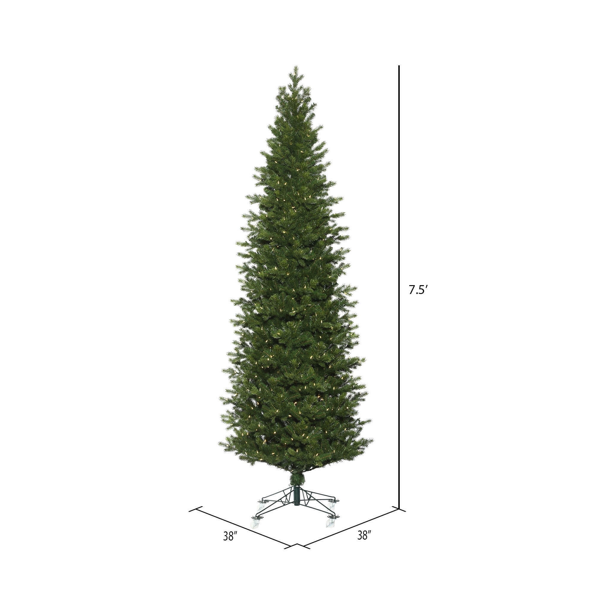Vickerman 7.5' x 38" Eagle Fraser Slim Artificial Christmas Tree, Warm White Dura-lit LED Lights - Image 4