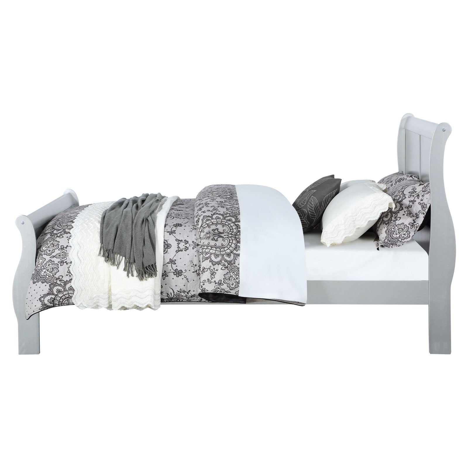 Acme Louis Philippe Bed in Platinum, Multiple Sizes - Image 4