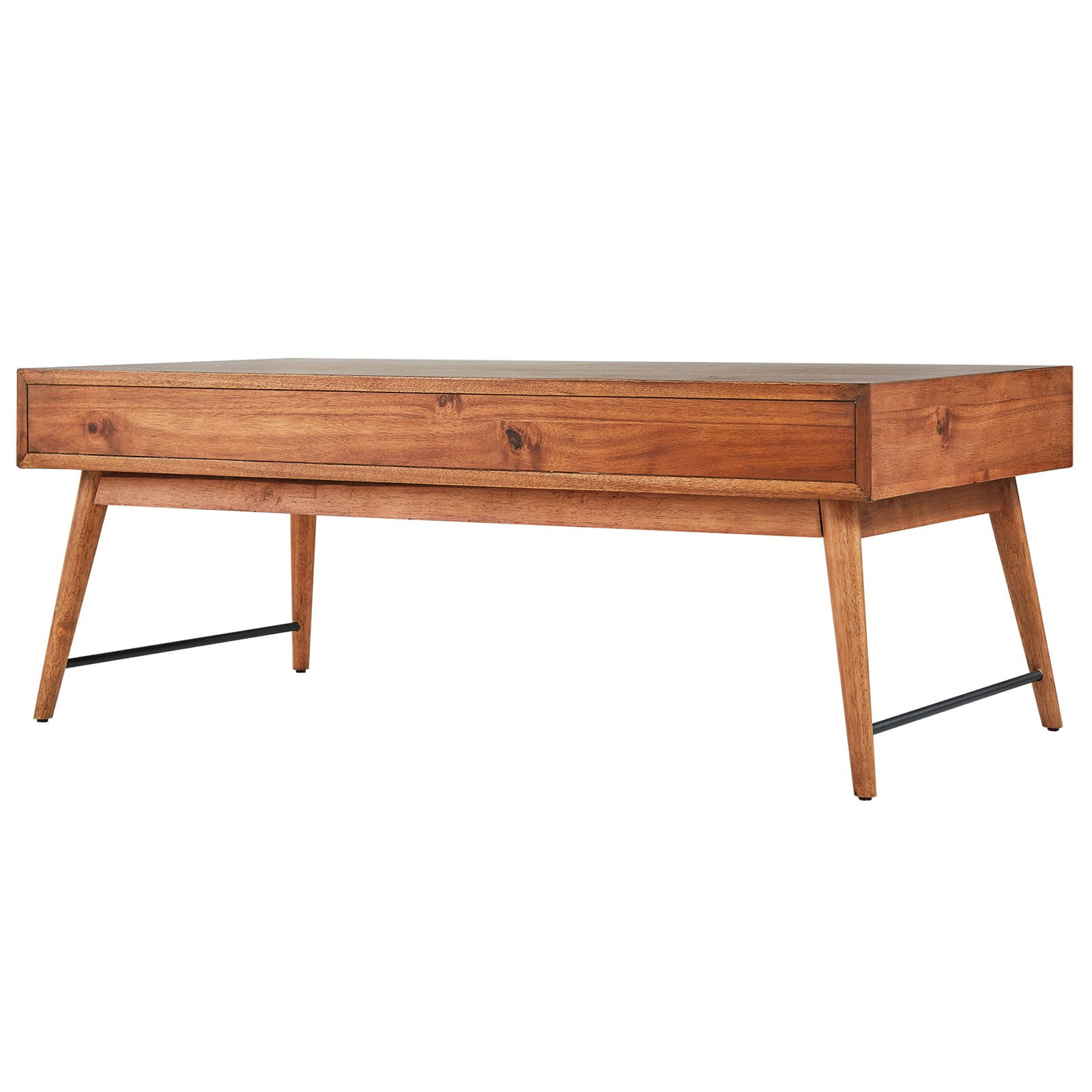 Weston Home Krisel Mid-Century Wood Coffee Table with 2 Drawers, Brown - Image 6