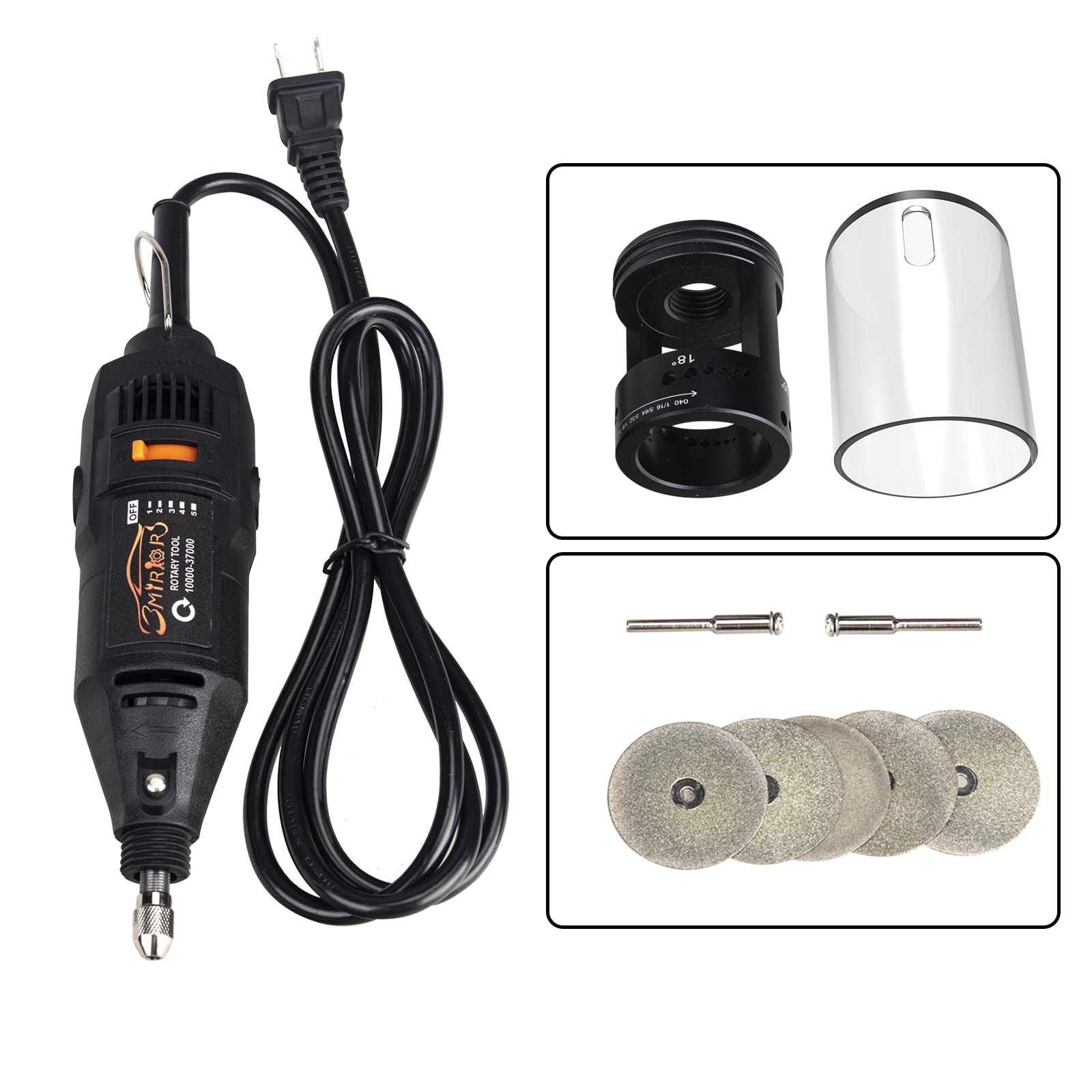 3mirrors ALUMINUM Tungsten Electrode Sharpener Grinder & TIG Welding Rotary Tool 24 Guides w/Safety Housing Cover & Cut-Off Slot - Image 4