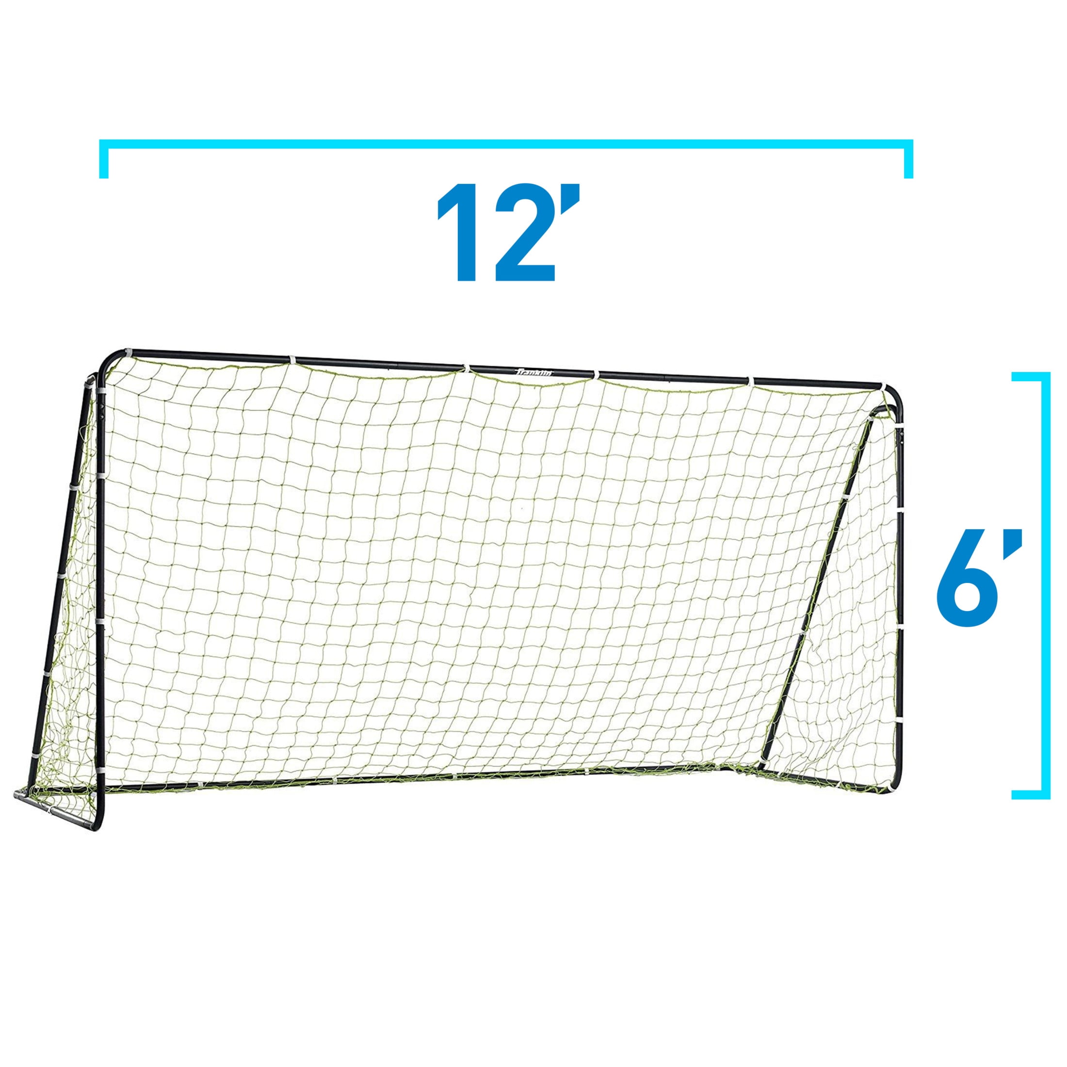 Franklin Sports Competition Soccer Goal - Steel Backyard Goal - 12' x 6' Official Size - Black - Image 3