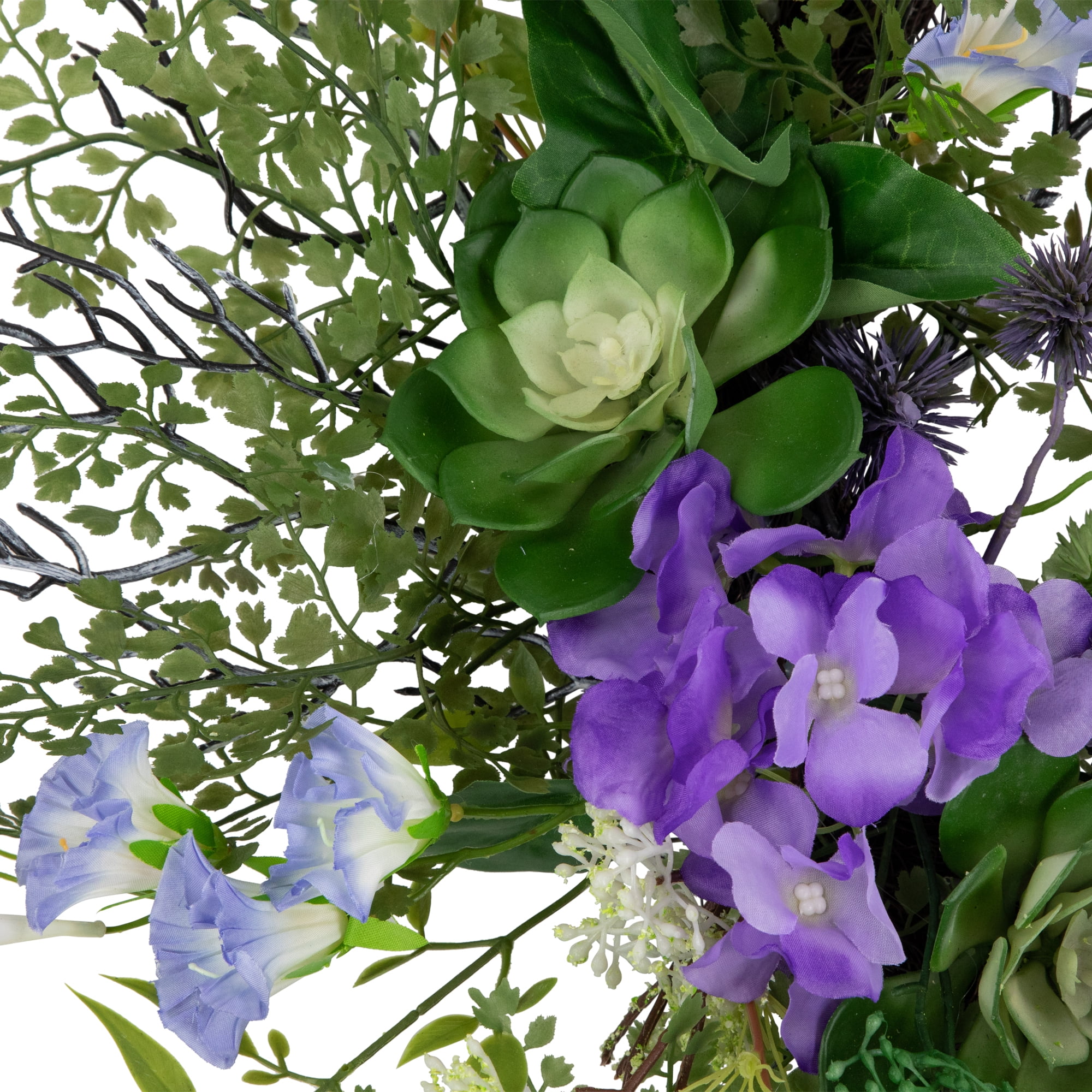 Northlight Mixed Wild Flowers and Twig Artificial Spring Wreath, 24-Inch - Image 4