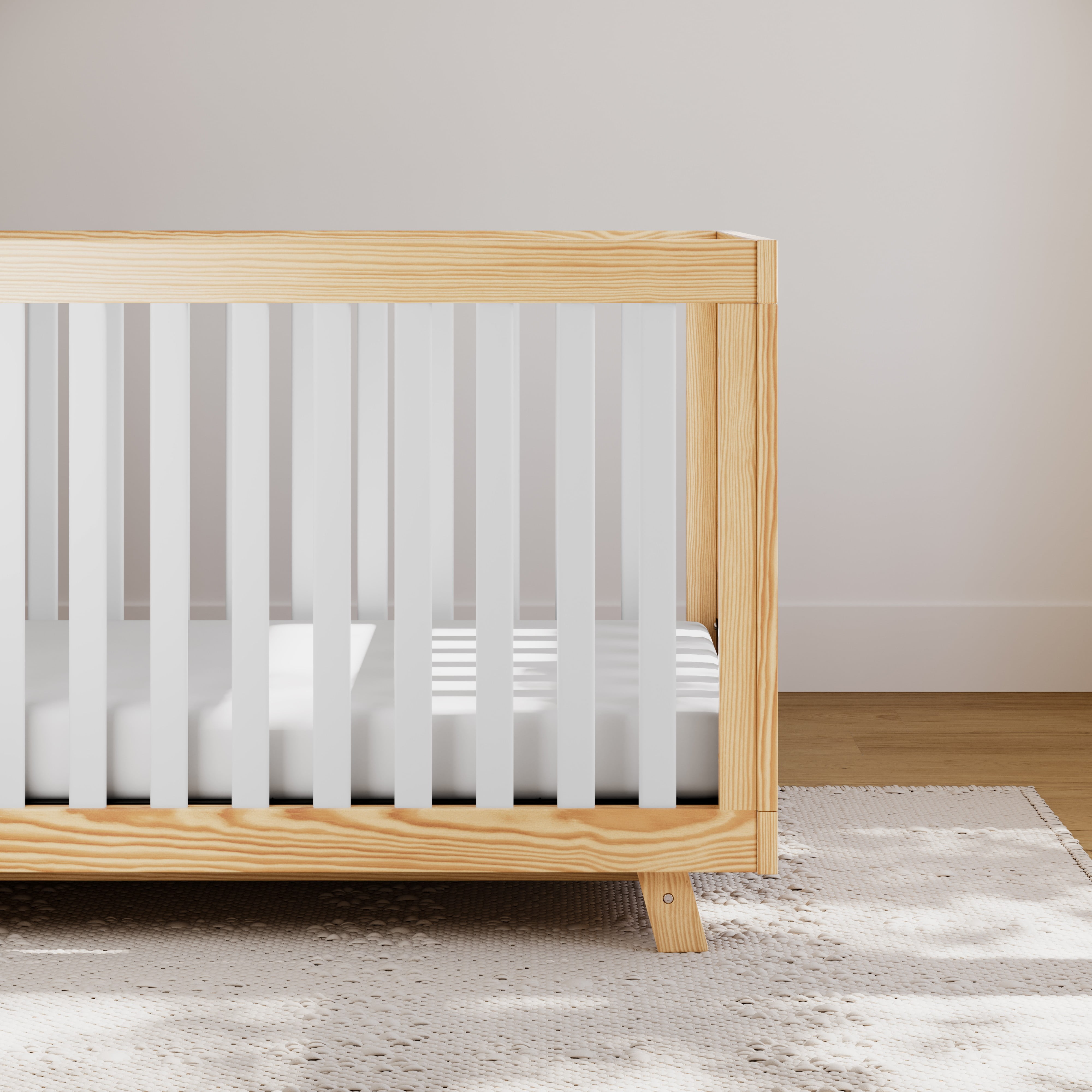 Storkcraft Beckett 3-in-1 Convertible Baby Crib, Natural/White - Image 4