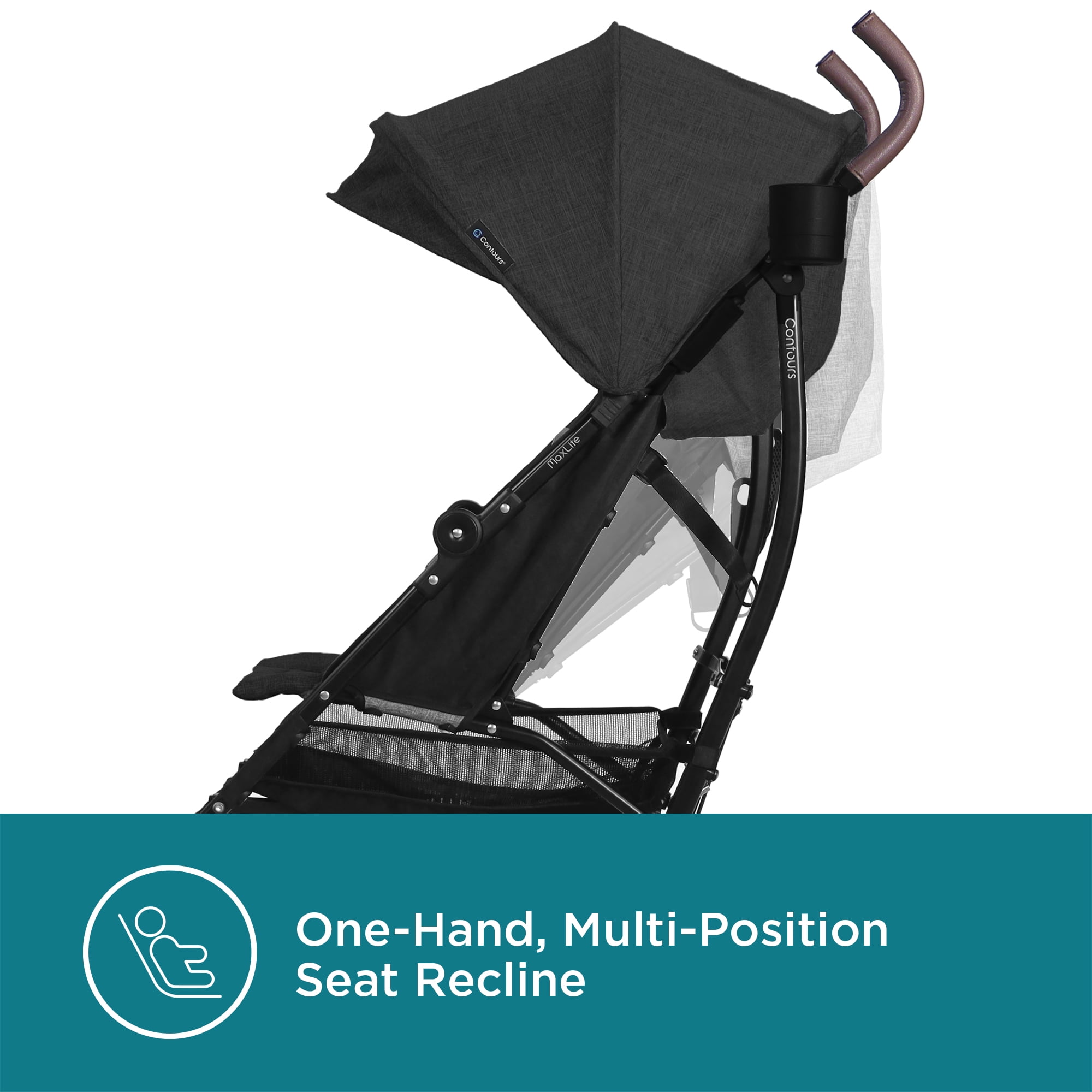 Contours MaxLite Deluxe Baby Umbrella Stroller, Carbon - Image 6