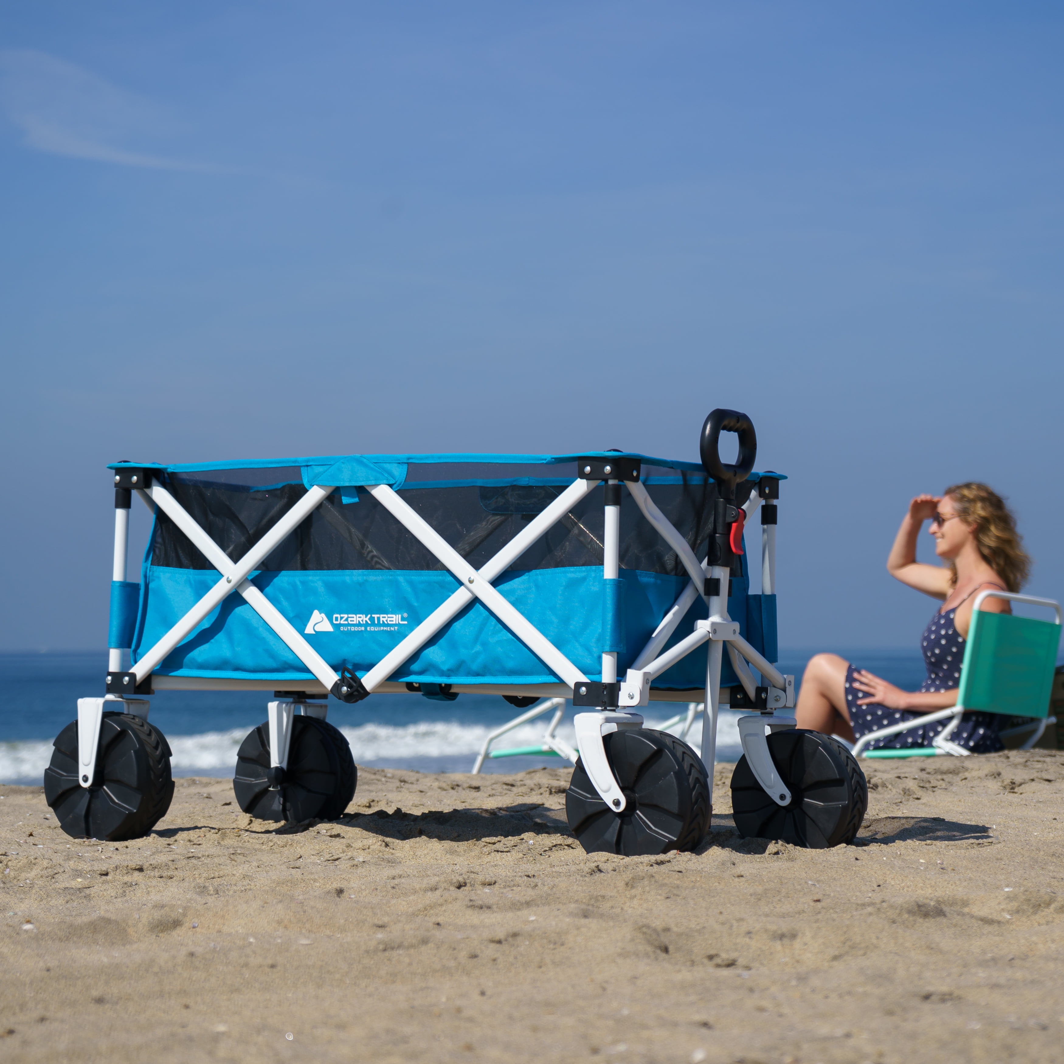 Ozark Trail Sand Island Beach Wagon Cart, Outdoor and Camping, Blue, Adult - Image 13