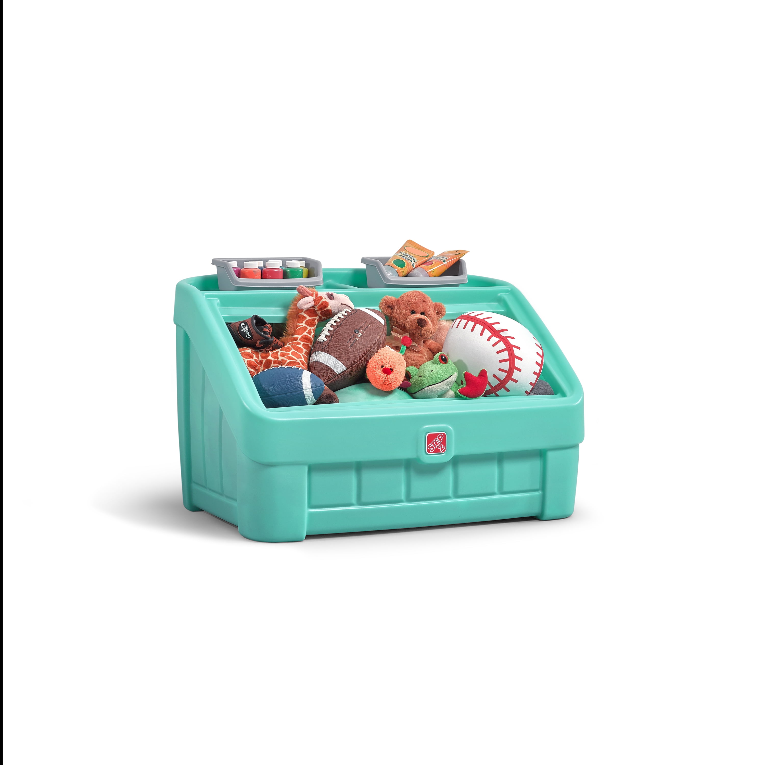Step2 2-in-1 Mint Toy Storage Box with Art Lid for Toddlers - Image 17