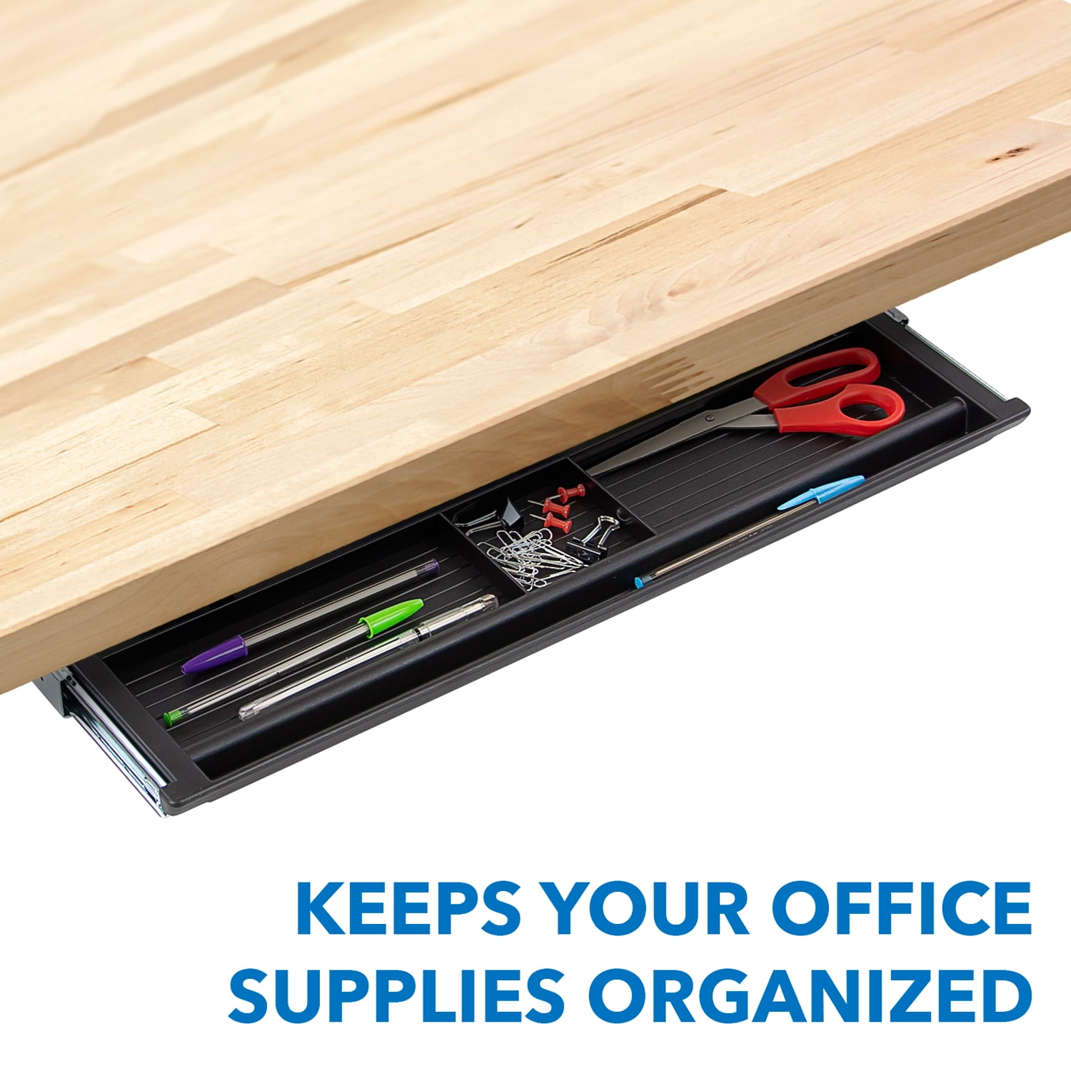 Mount-It! Under Desk Pencil Drawer | Slide Out Under Desk Tray | Steel | 21.2 inch Wide - Image 5