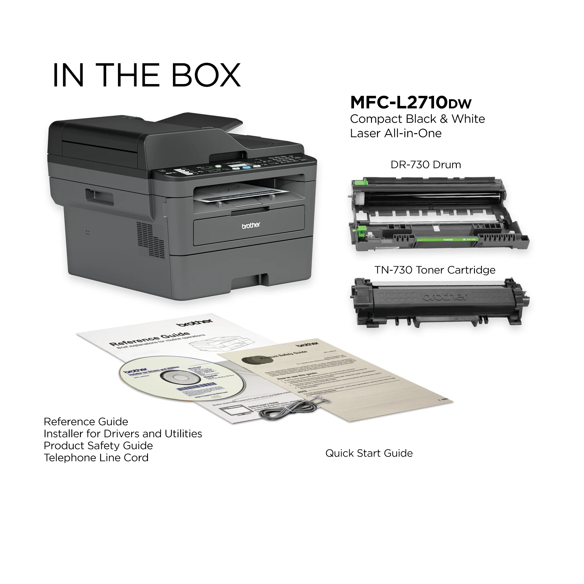 Brother MFC-L2710DW Monochrome Laser All-in-One Printer, Duplex Printing, Wireless Connectivity - Image 4
