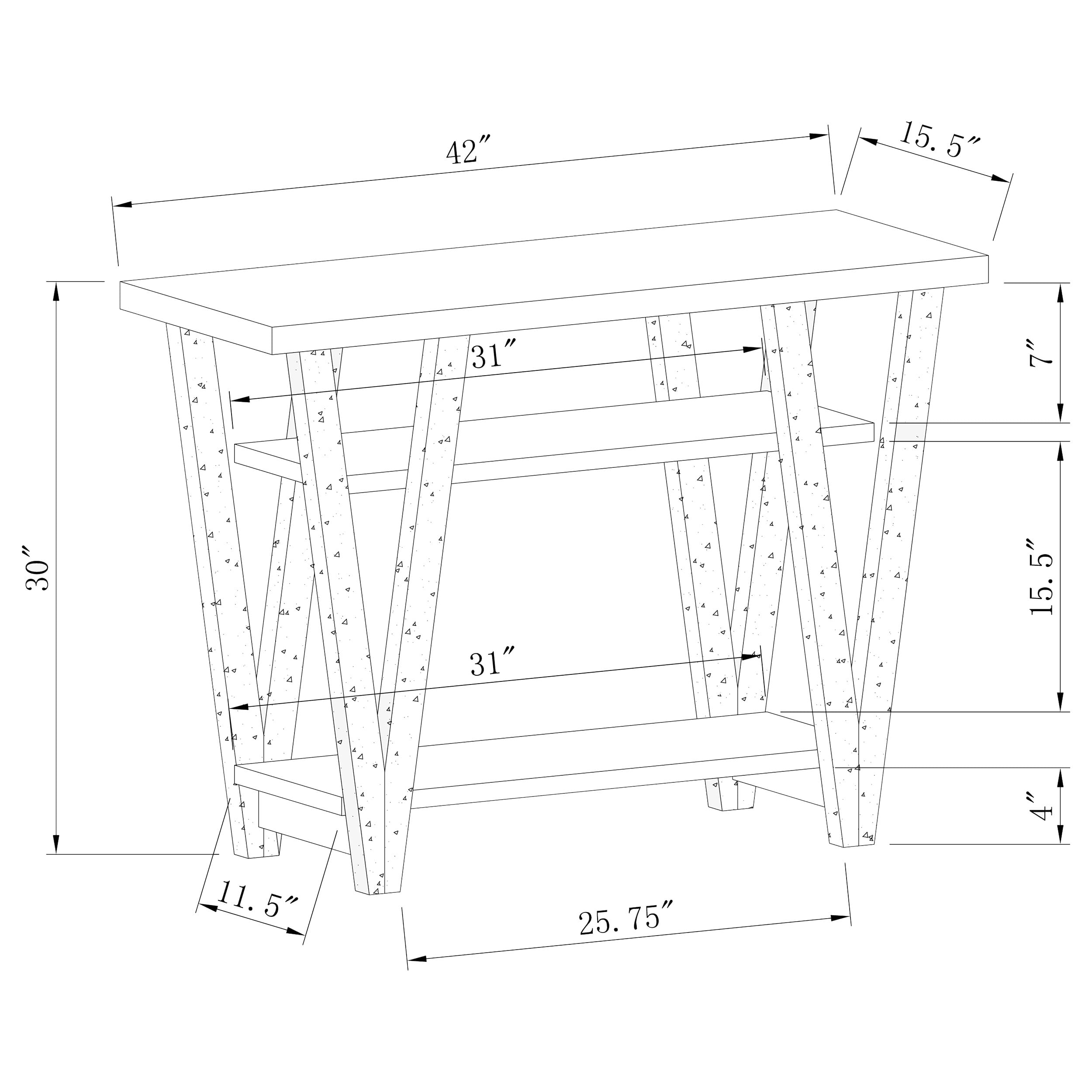 Stevens 2-shelf Engineered Wood Entryway Console Table Grey - Image 3