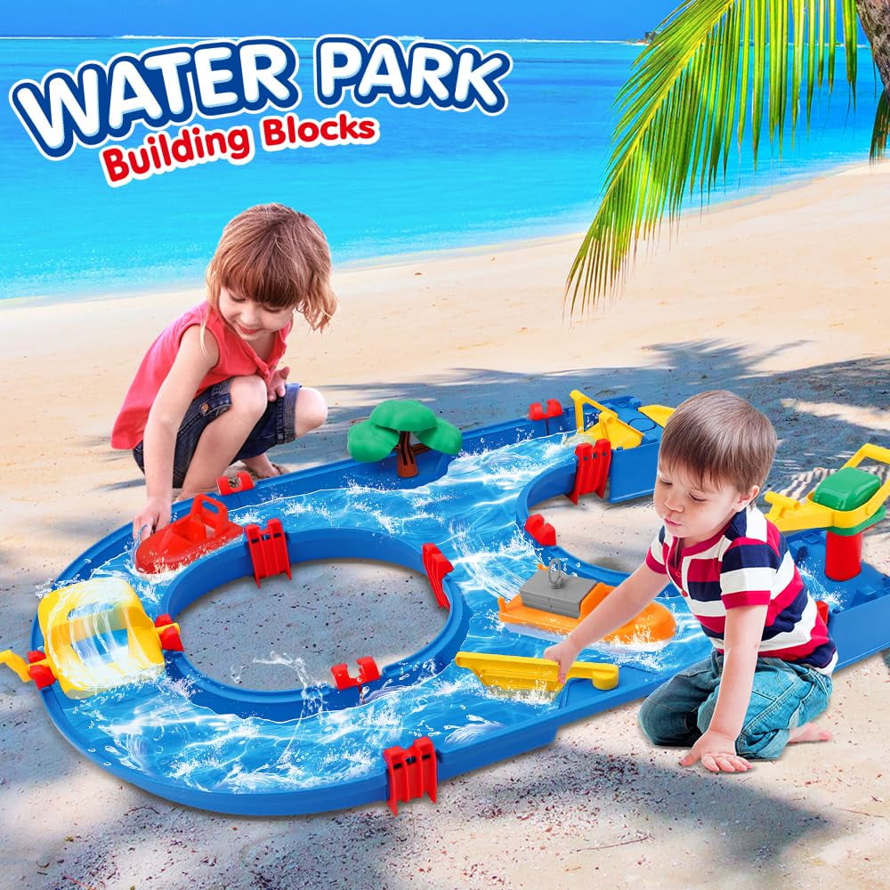 Vatos 39-Piece DIY Water Park Playset, Water Table for Kids Aged 3-7 - Image 6