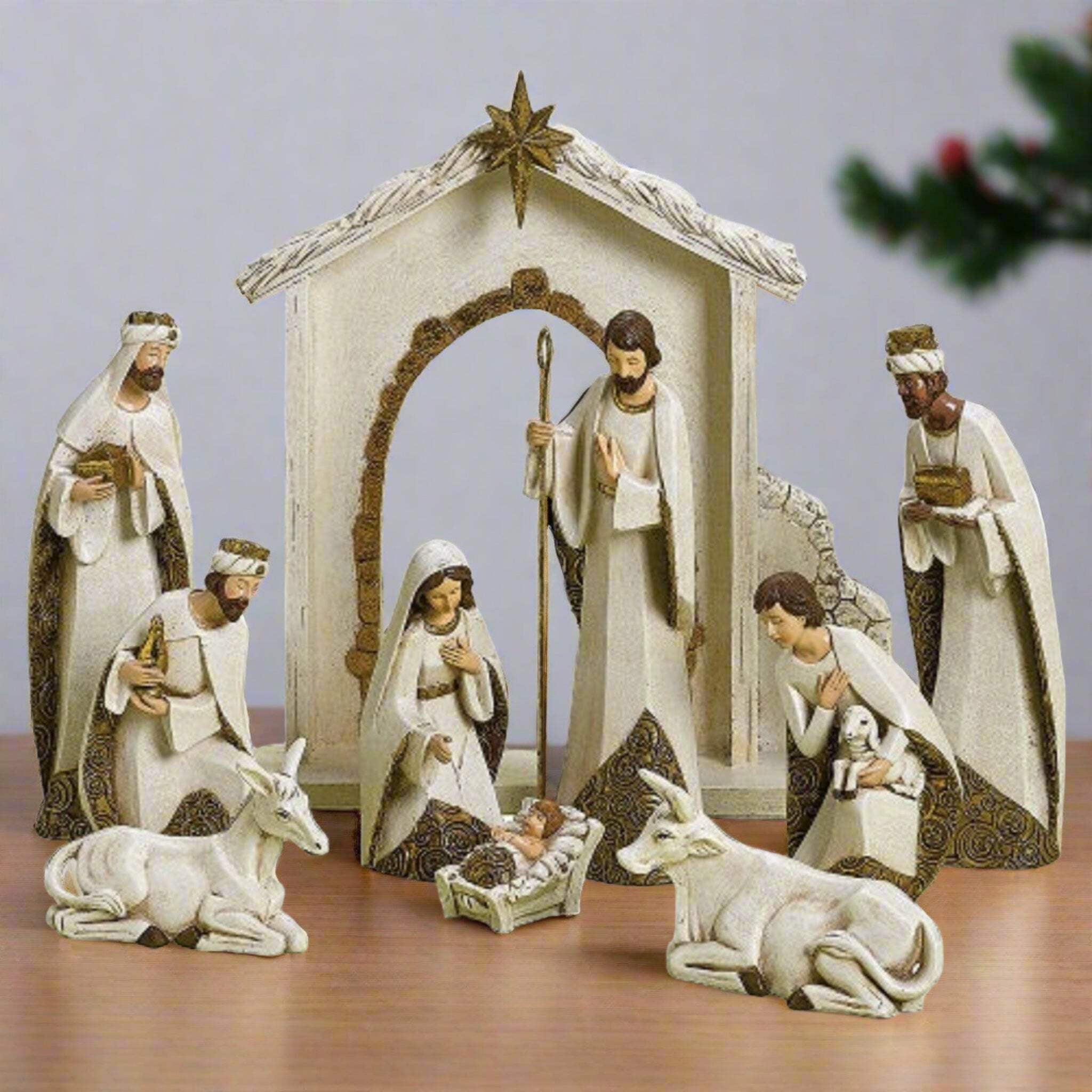 Ivory and Gold Christmas Nativity 10 Piece Set Holiday Decoration New 31379 - Image 8