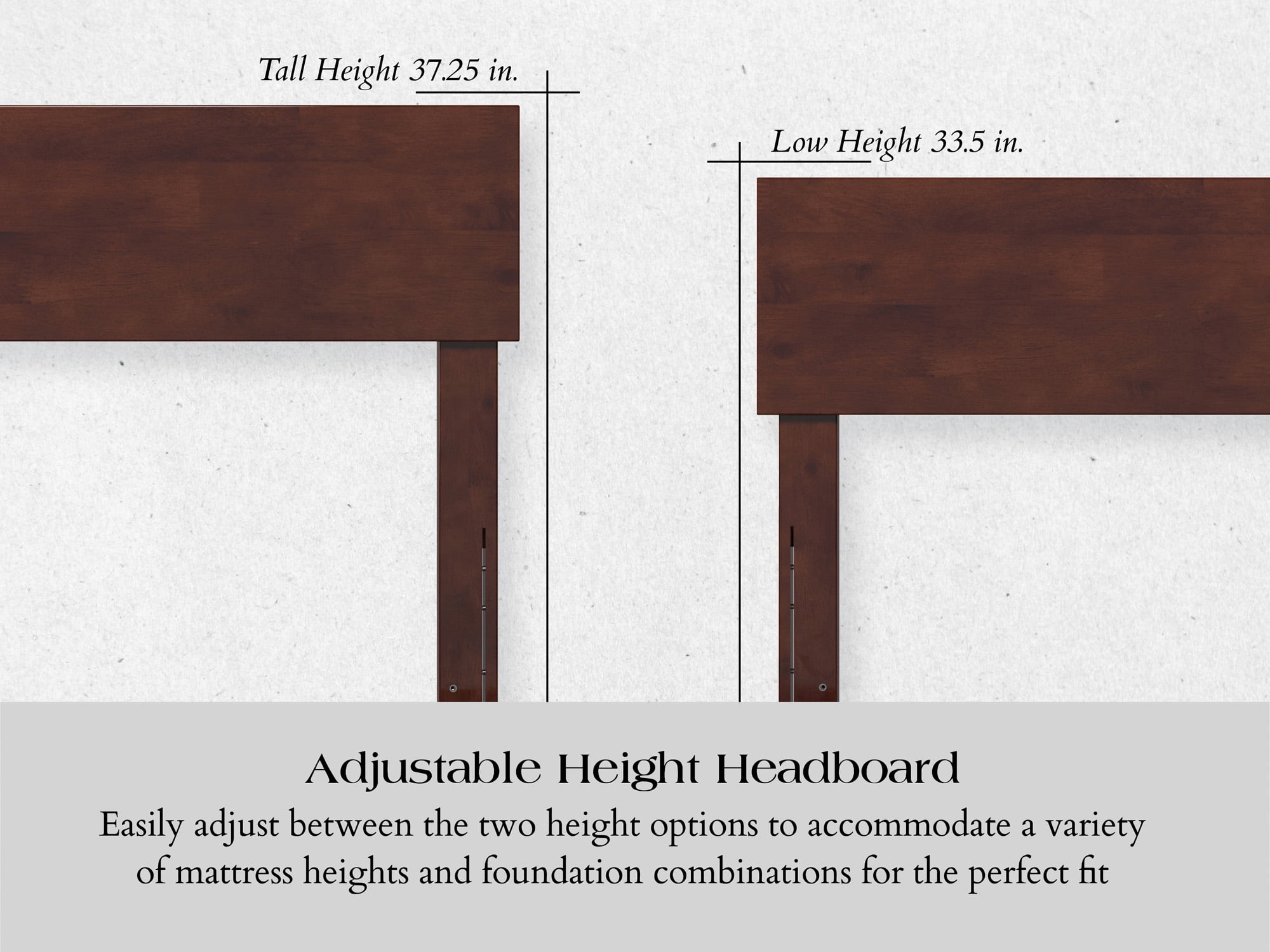 AFI Aria King Modern Solid Wood Low Profile Platform Bed, Walnut - Image 4