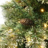 Noble House Pre-Lit 7' Cashmere Pine and Mixed Needles Clear LED Hinged Artificial Christmas Tree Snow and Glitter Branches and Frosted Pinecones - Image 7