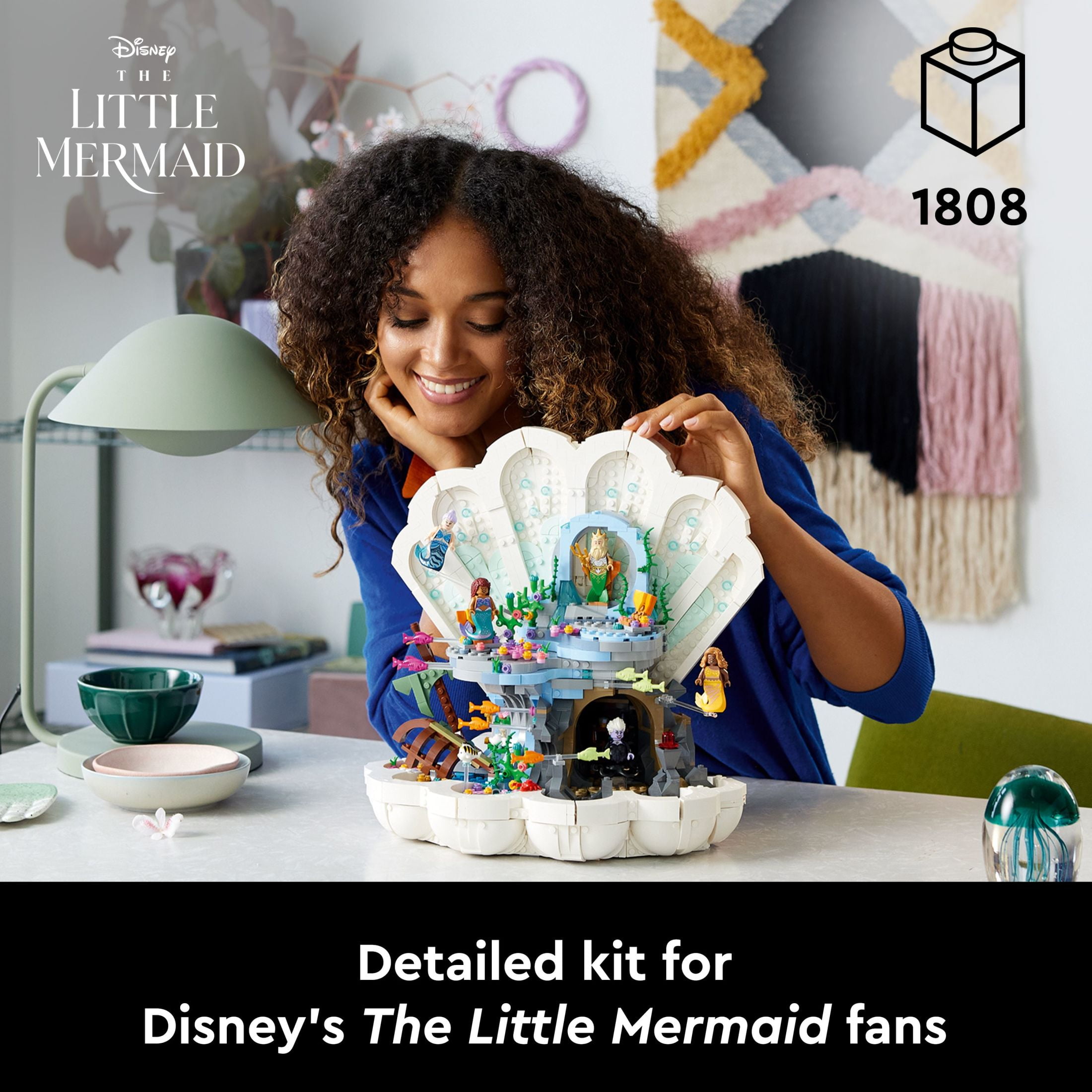 LEGO Disney The Little Mermaid Royal Clamshell 43225 Collectible Adult Building Set, Gift for Disney Princess Movie Fans Ages 18 and Up, Featuring Ariel, Ursula, King Triton, Sebastian and Flounder - Image 6