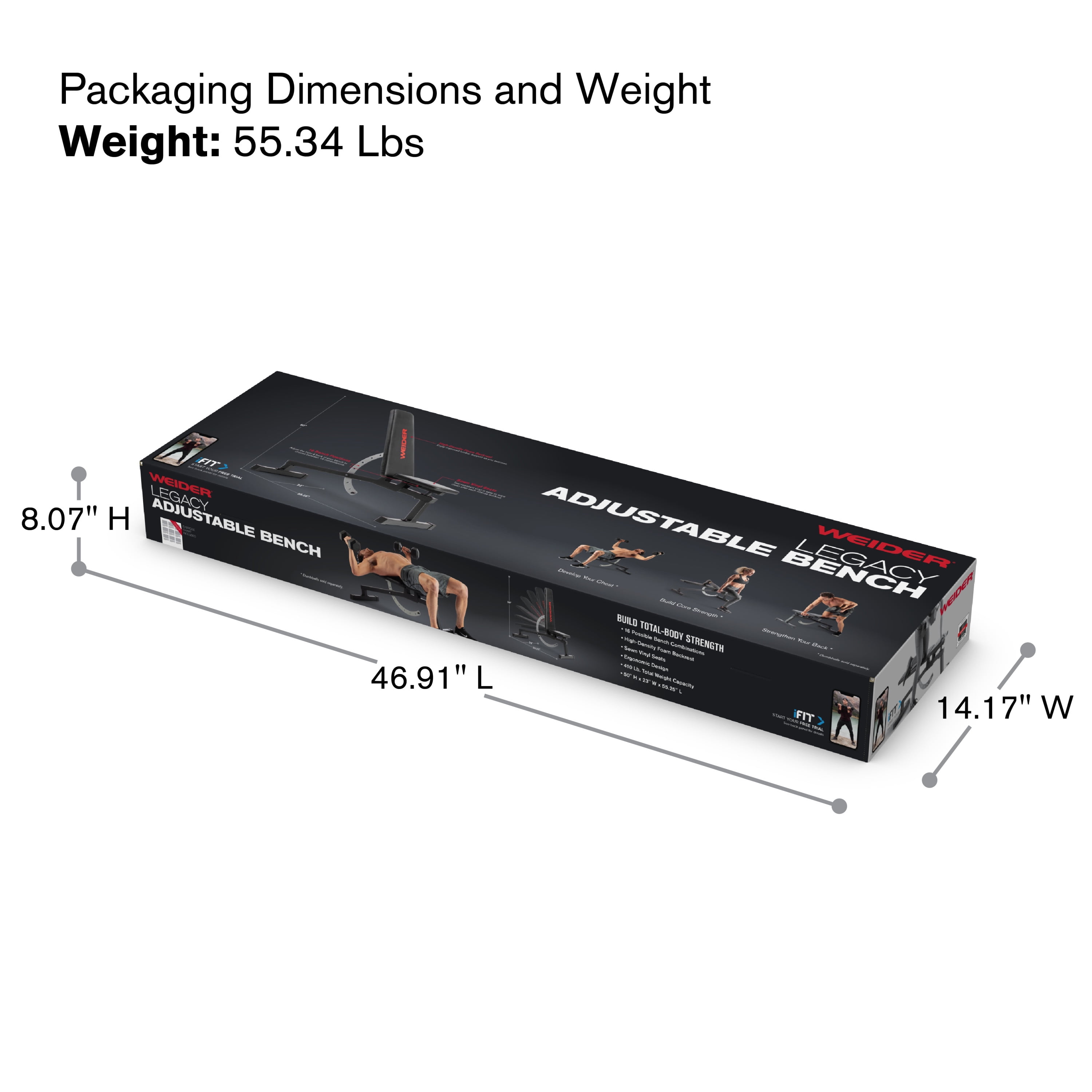 Weider Legacy Adjustable Bench with 14 Positions, 410 Lb. Weight Limit - Image 4