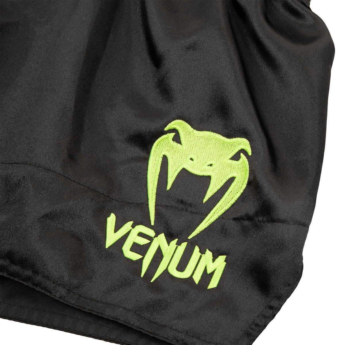 Venum Classic Muay Thai Shorts - XL - Black/Neo Yellow - Image 6