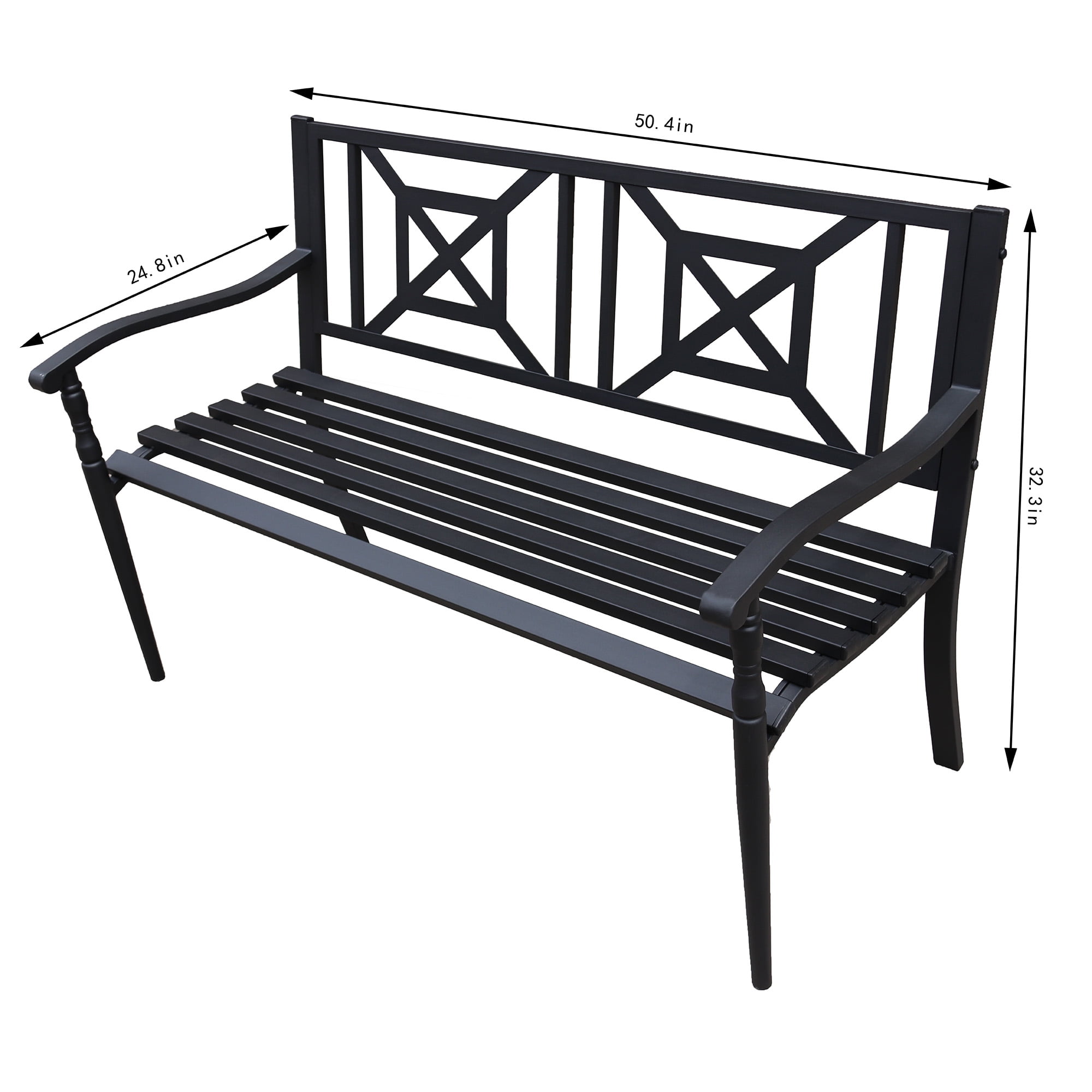 Abble Steel Garden Bench - Image 4