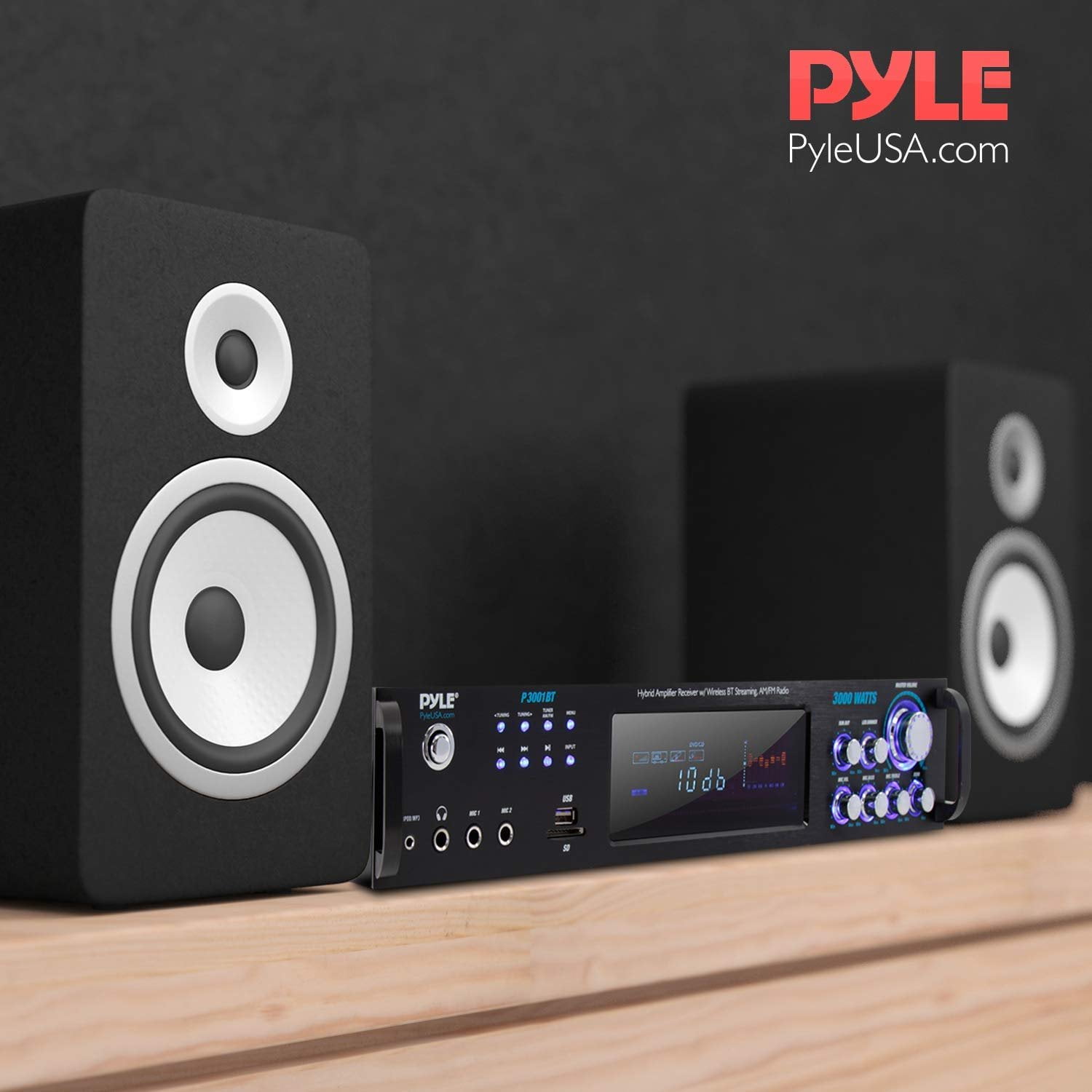 Pyle 3,000 Watt Multi Channel Bluetooth Home Theater Hybrid Amplifier Receiver - Image 6