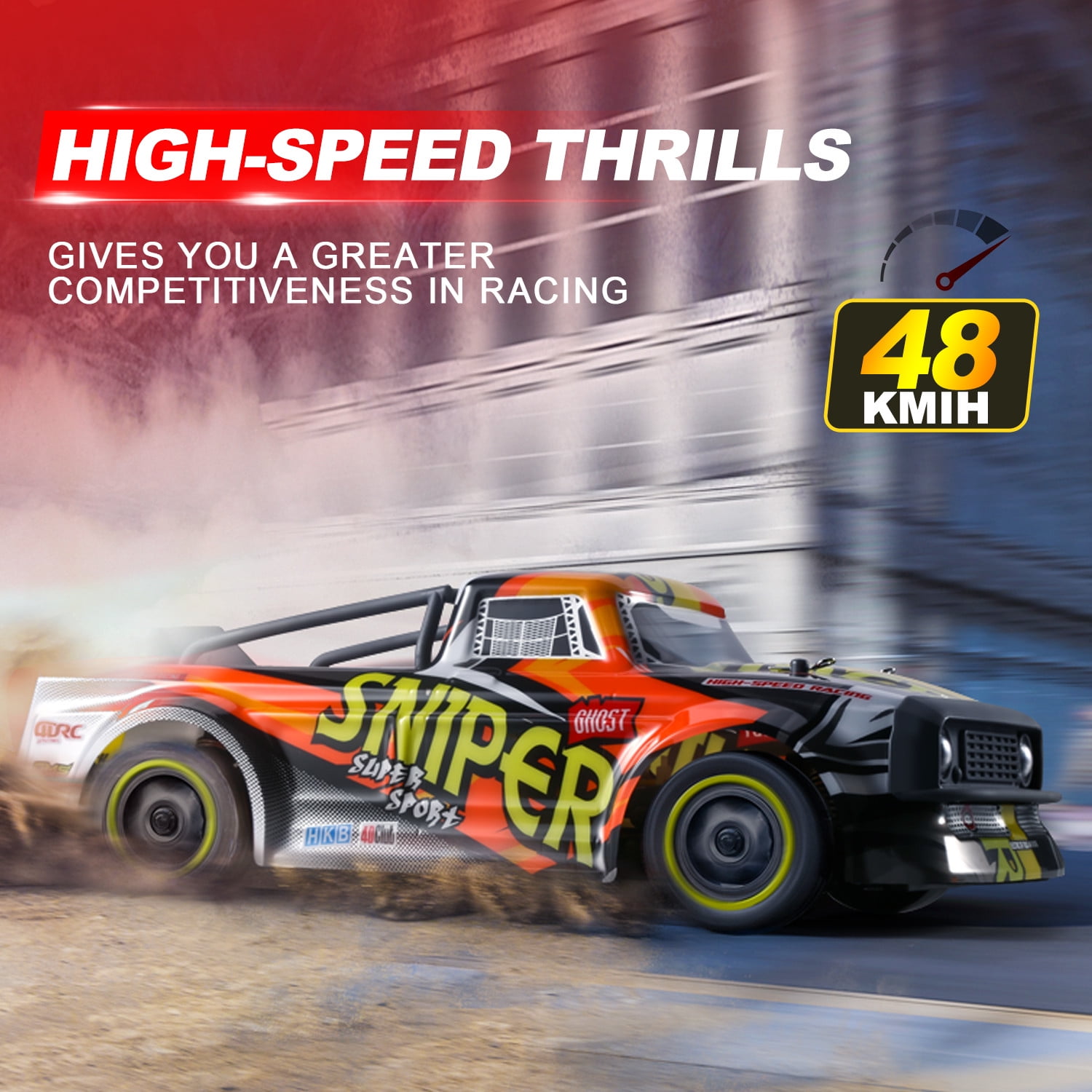 4DRC Car High Speed Remote Control Car 1:16 Scale 30+ MPH 4WD off Road Truck 2 Batteries 50+ Mins Play Gifts - Image 8