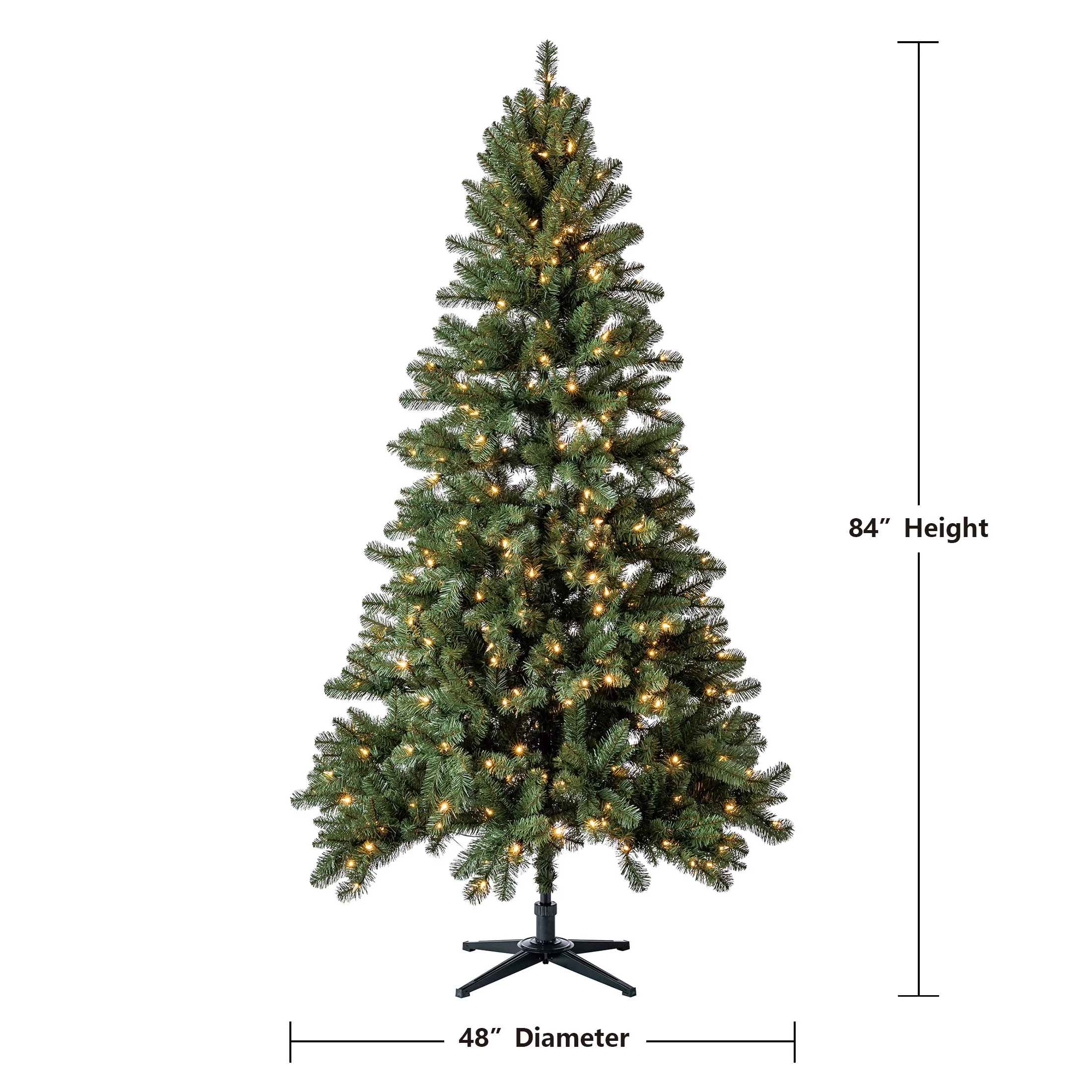7’ Pre-Lit Duncan Fir Artificial Christmas Tree, Color-Changing LED Lights with Quick Set, by Holiday Time - Image 12