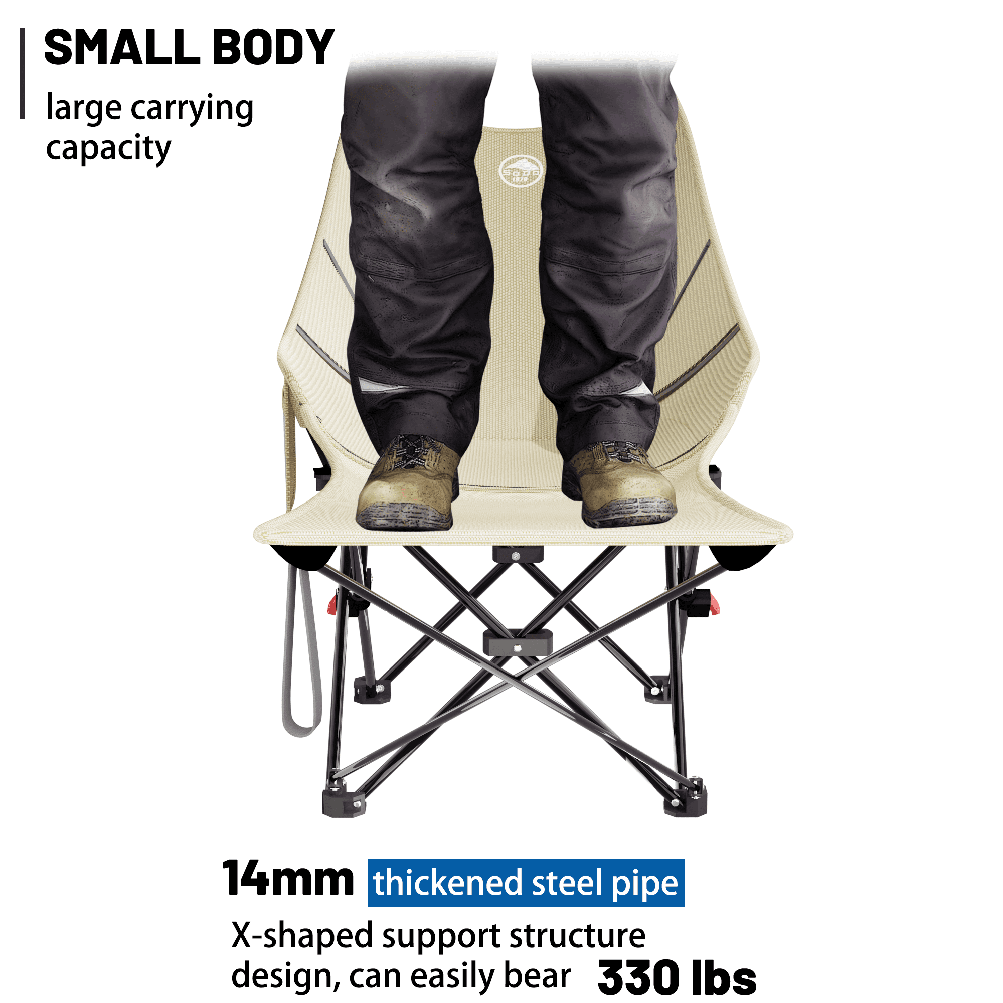 Camping Chair with Foot Rest Heavy Duty for Adults, Adjustable Beach Chair, Compact Lawn Chairs Backpacking, Portable Folding Camping Chair, Lightweight Backpacking Chair - Image 9