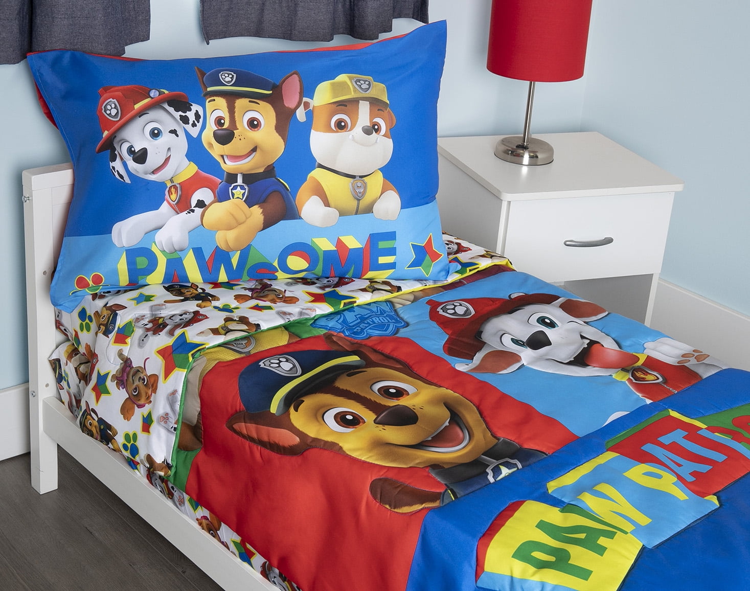 Paw Patrol 5-Piece Toddler Bedding Set & Blanket, Blue, Unisex - Image 3