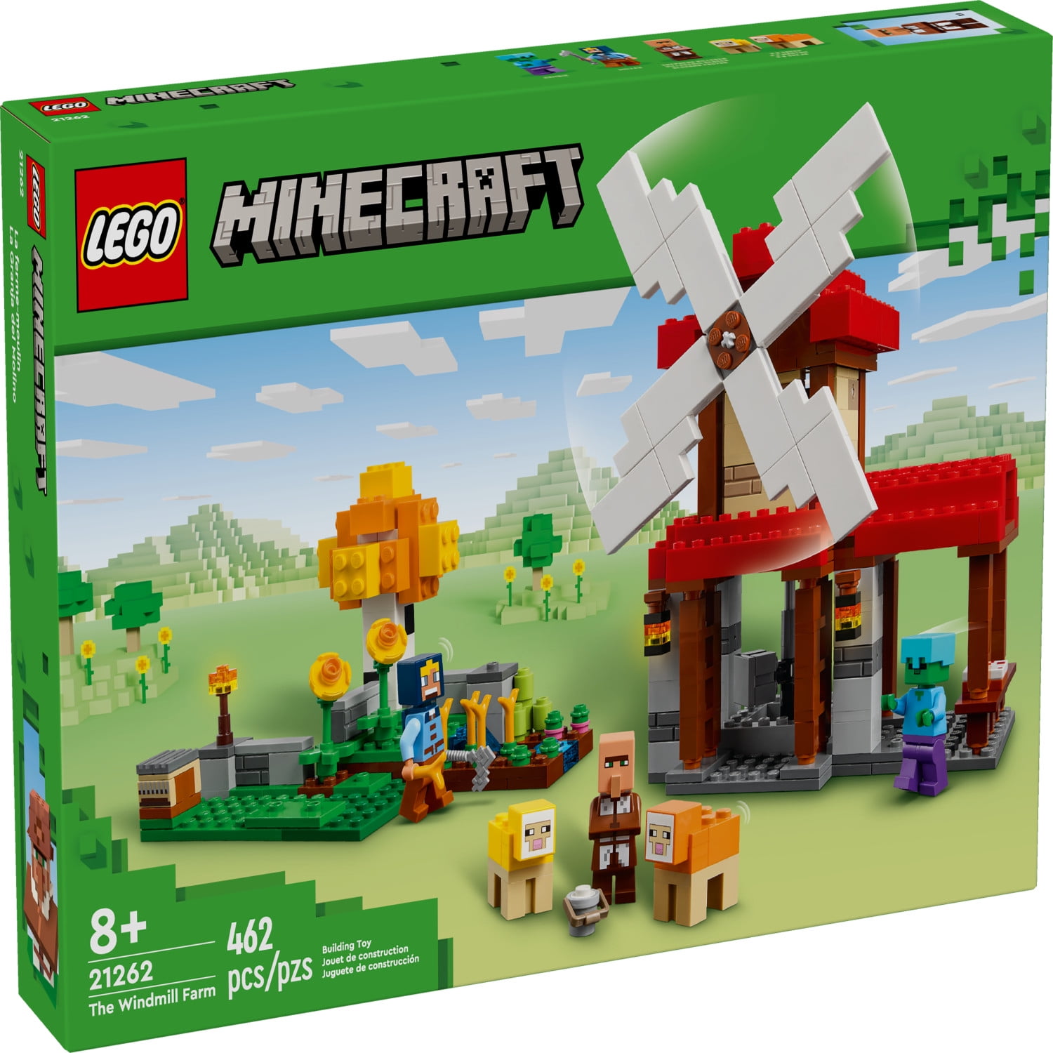 LEGO Minecraft The Windmill Farm Video Game Toy, Farm Building Set with Minecraft Minifigures and Equipment, Zombie Themed Birthday Gift for Kids, Minecraft Toy for Boys and Girls Ages 8 and Up, 21262 - Image 6
