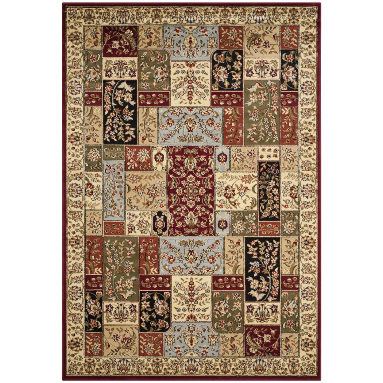 SAFAVIEH Lyndhurst Edith Traditional Floral Area Rug, Multi/Ivory, 6' x 6' Square - Image 4