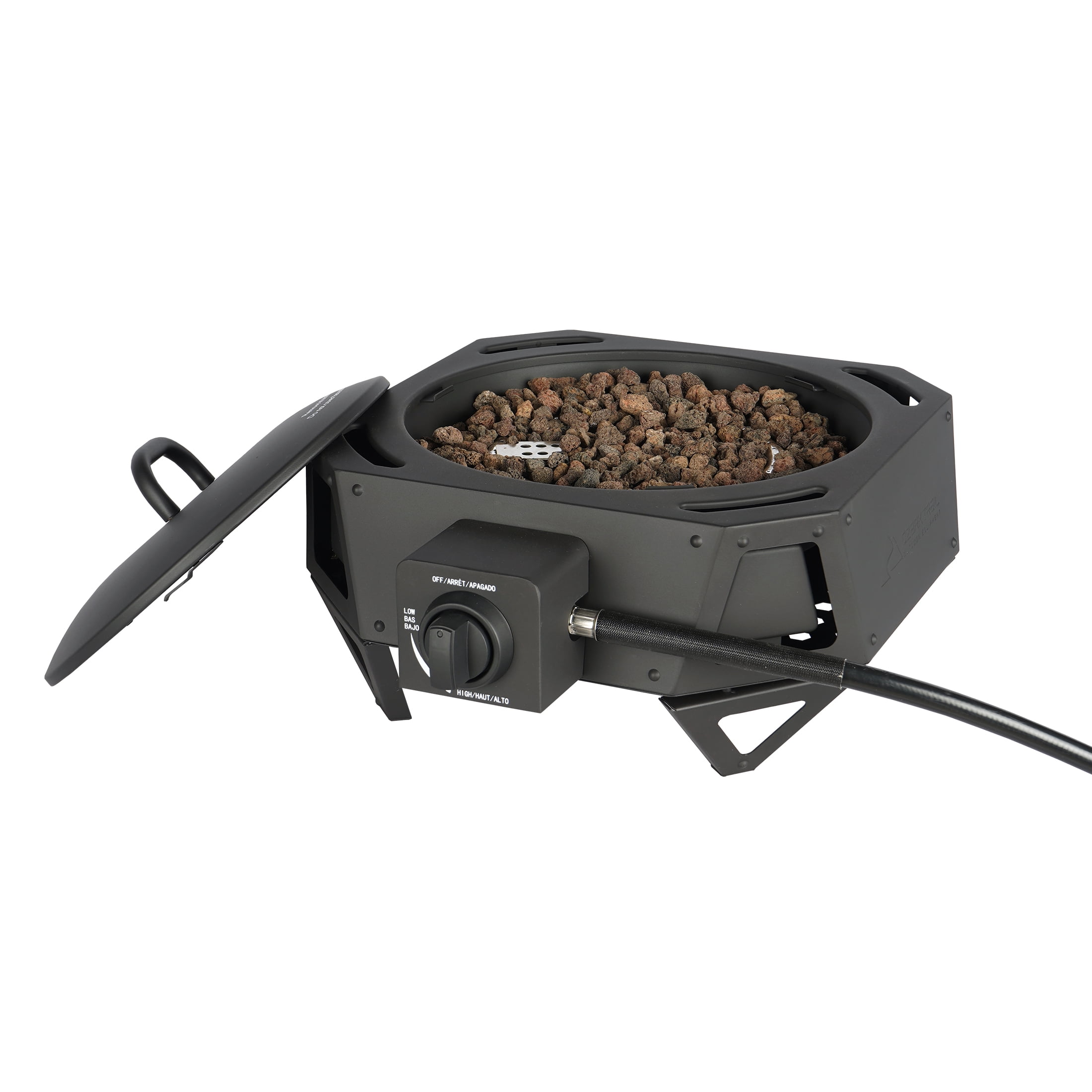 Ozark Trail 15" 54,000 BTU Propane Black Steel Portable Fire Pit with Locking Lid - Image 15