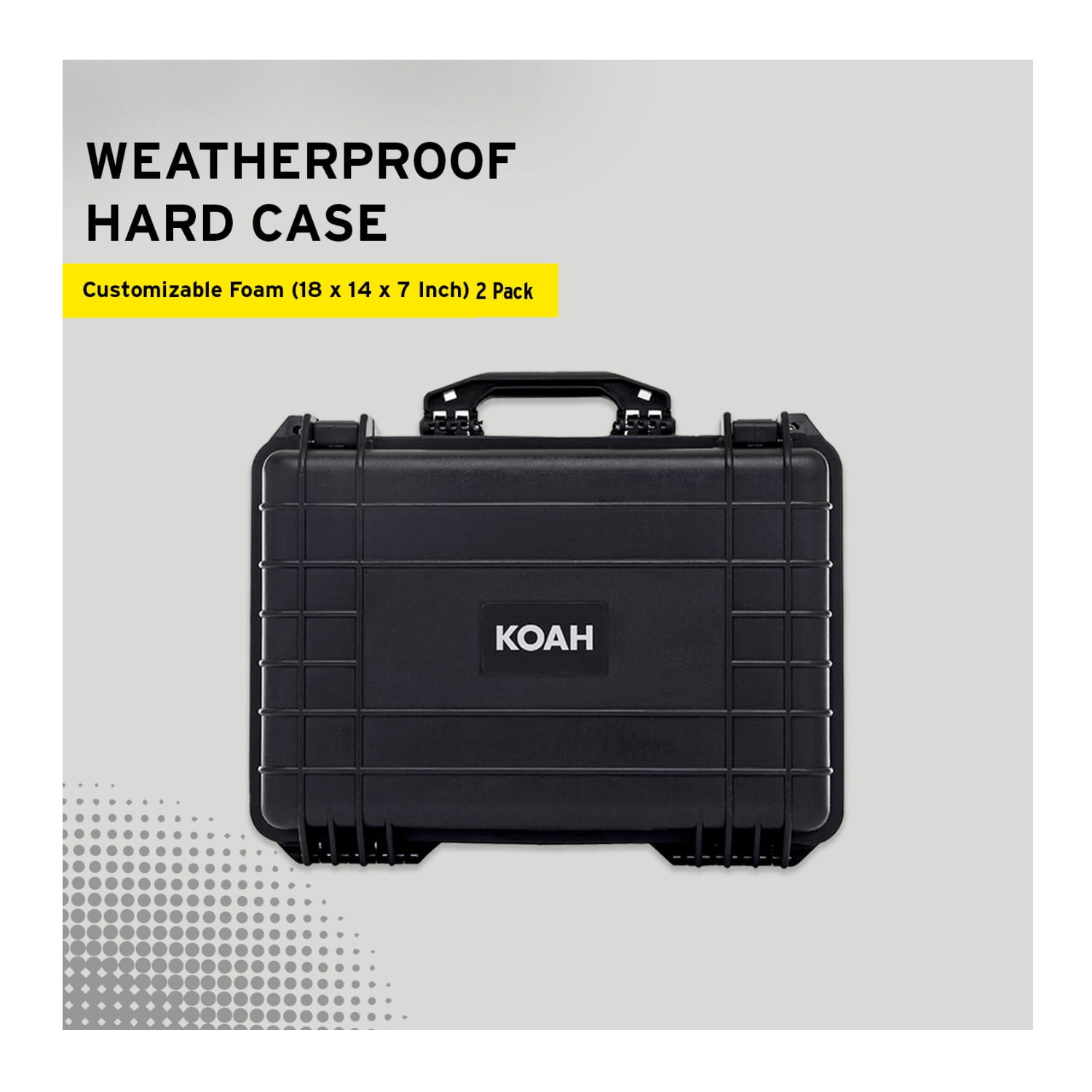 Koah Weatherproof Hard Case with Customizable Foam (18 x 14 x 7 Inch, 2-Pack) - Image 10