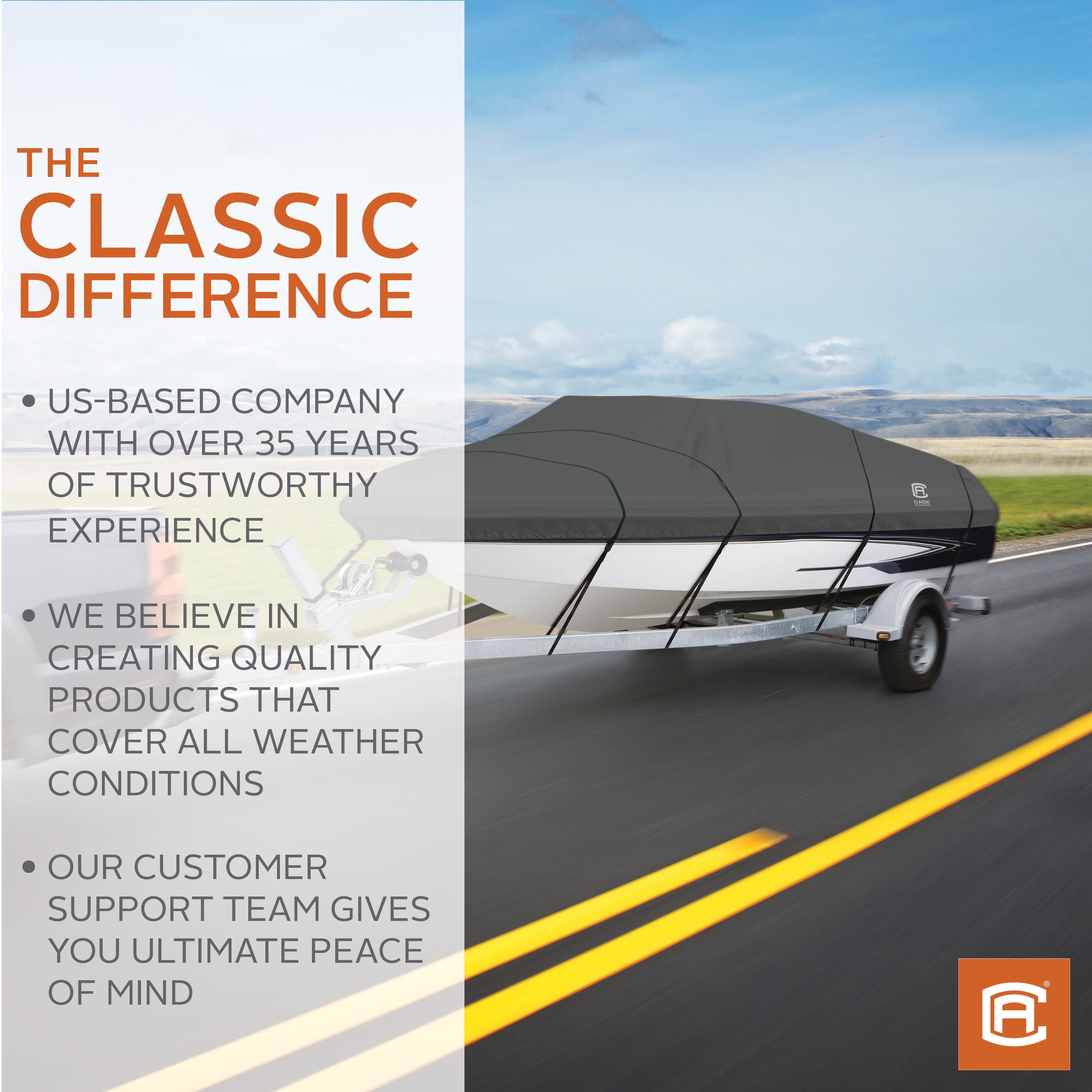 Classic Accessories StormPro Heavy-Duty Center Console Boat Cover, Fits boats 22 - 24 ft long x 116 in wide - Image 4