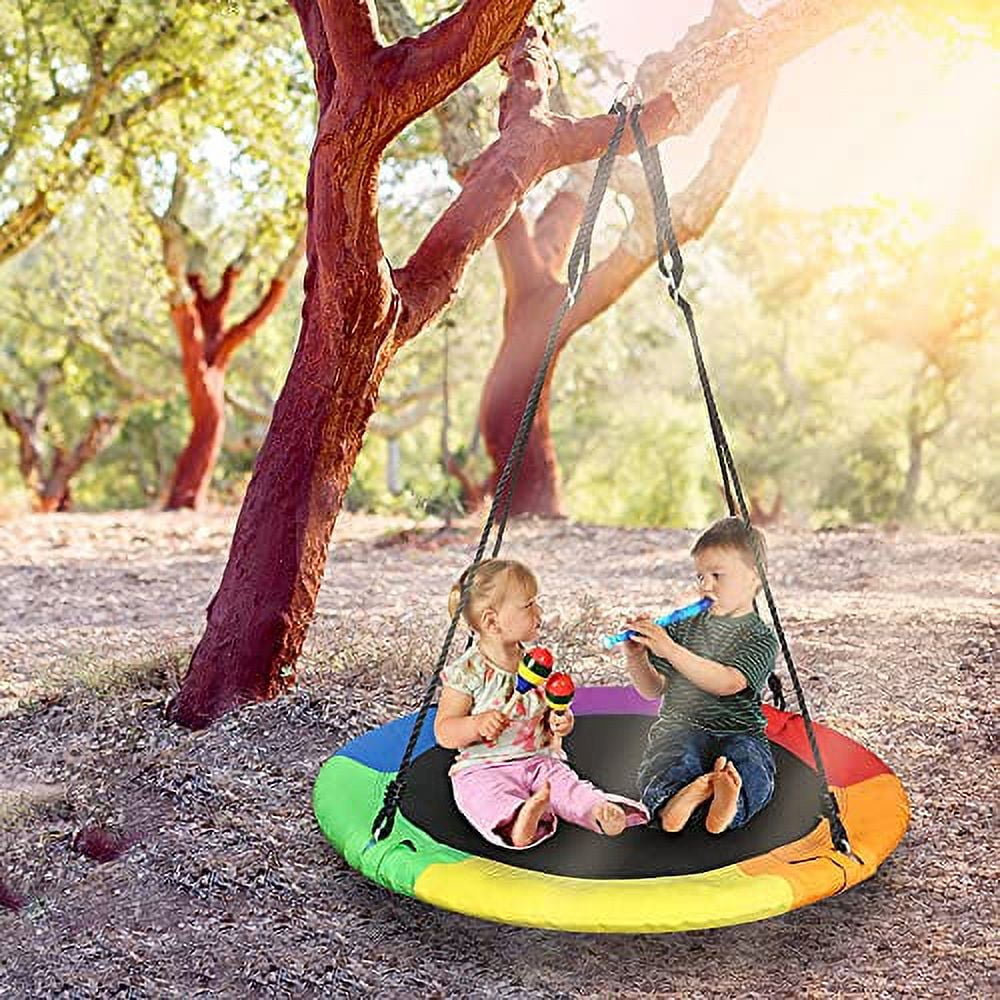 TURFEE 40" Saucer Swing, Waterproof Swing Seat with Adjustable Ropes for Kids Toddlers, Playground Backyard Outdoor Indoor Swing - Image 5
