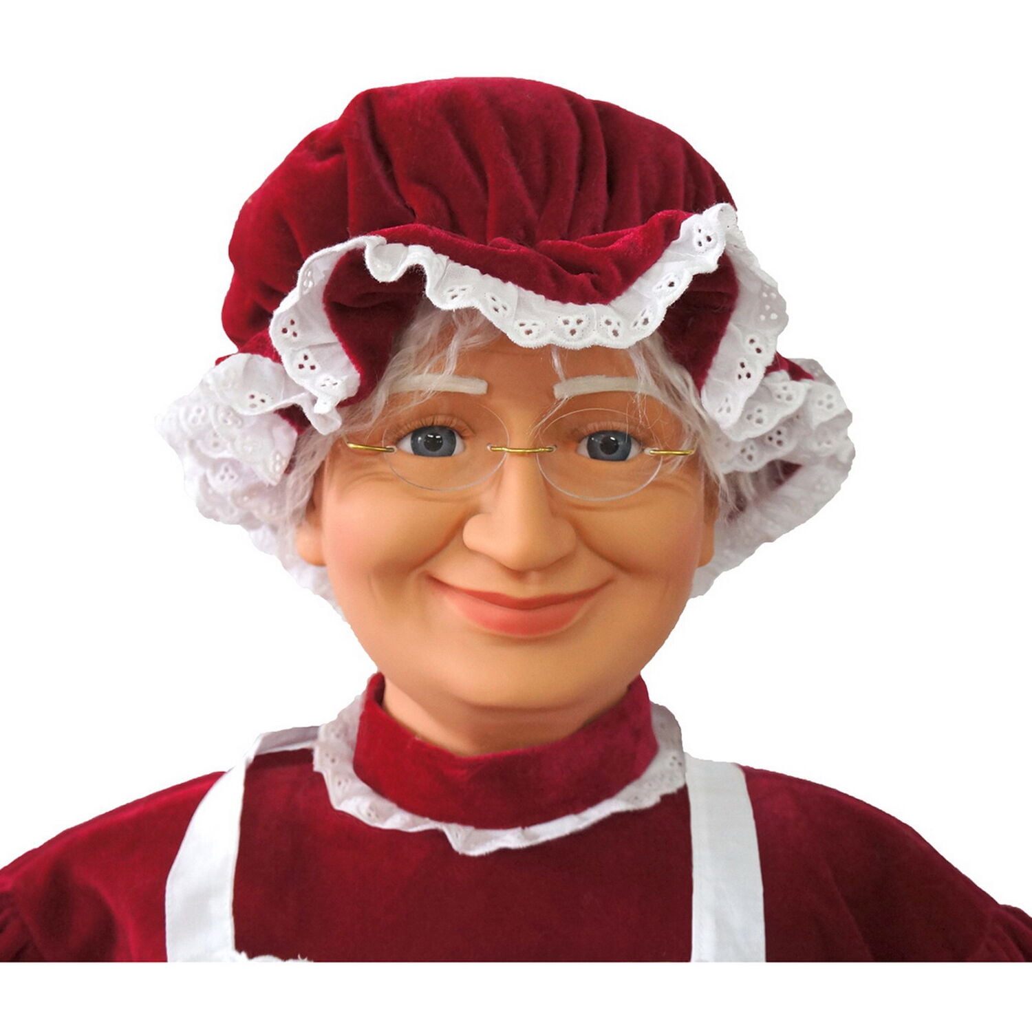 Fraser Hill Farm 58 in. Red Dancing Mrs. Claus Figurine Decoration with Apron Animatronic - Image 9