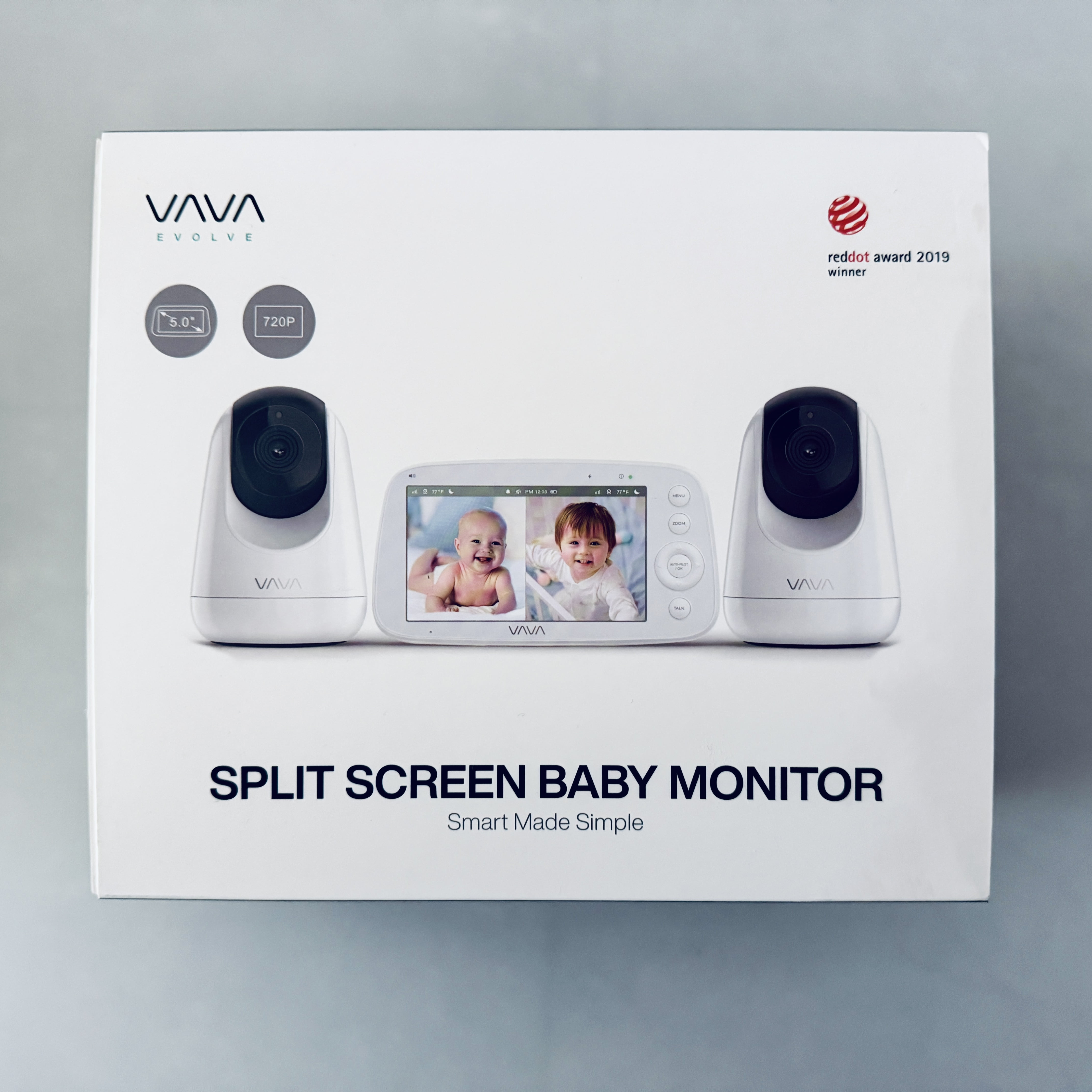 VAVA 5" 720P HD Baby Monitor with 2 Cameras, Night Vision, Zoom/Pan/Tilt, 2-Way Audio, White-New - Image 9
