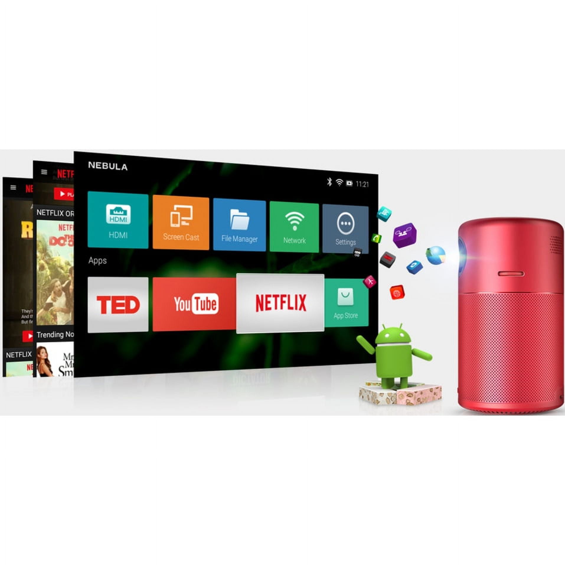 Nebula Capsule Smart Wi-Fi Mini Projector Portable 100Inch Movie 100ANSI Lumen,360° Speaker - Image 3